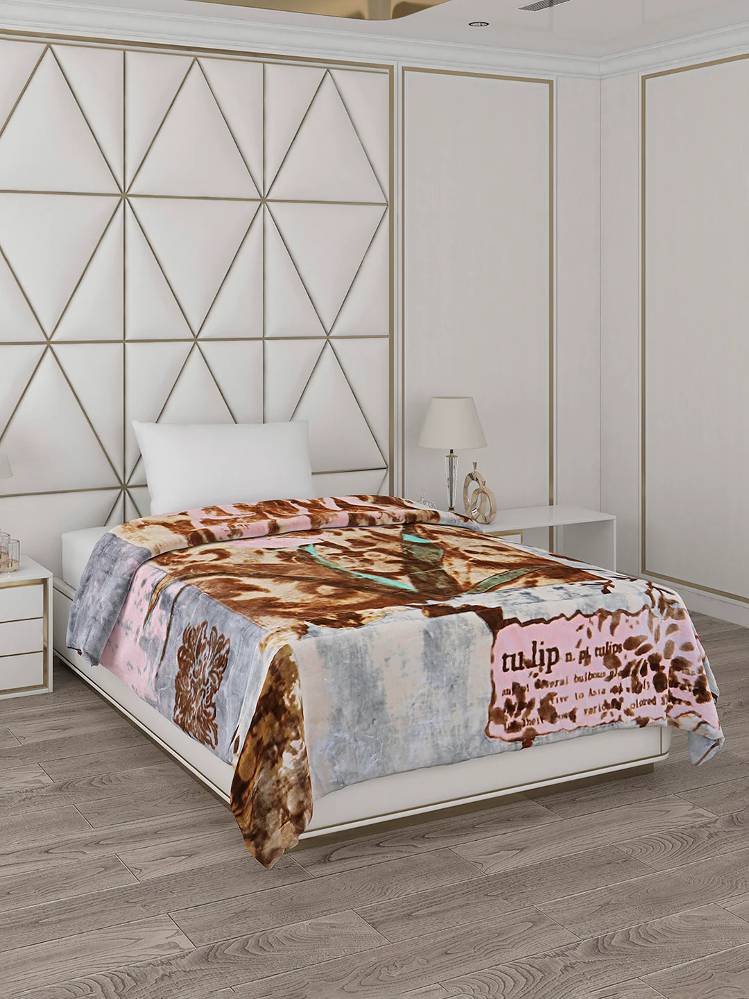 Printed Single Bed 1051 GSM Blanket Pearl 2 Ply (Weight 3.7 kg) - Image 4