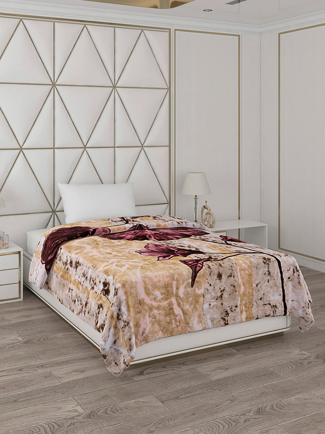 Printed Single Bed 1051 GSM Blanket Pearl 2 Ply (Weight 3.7 kg) - Image 4