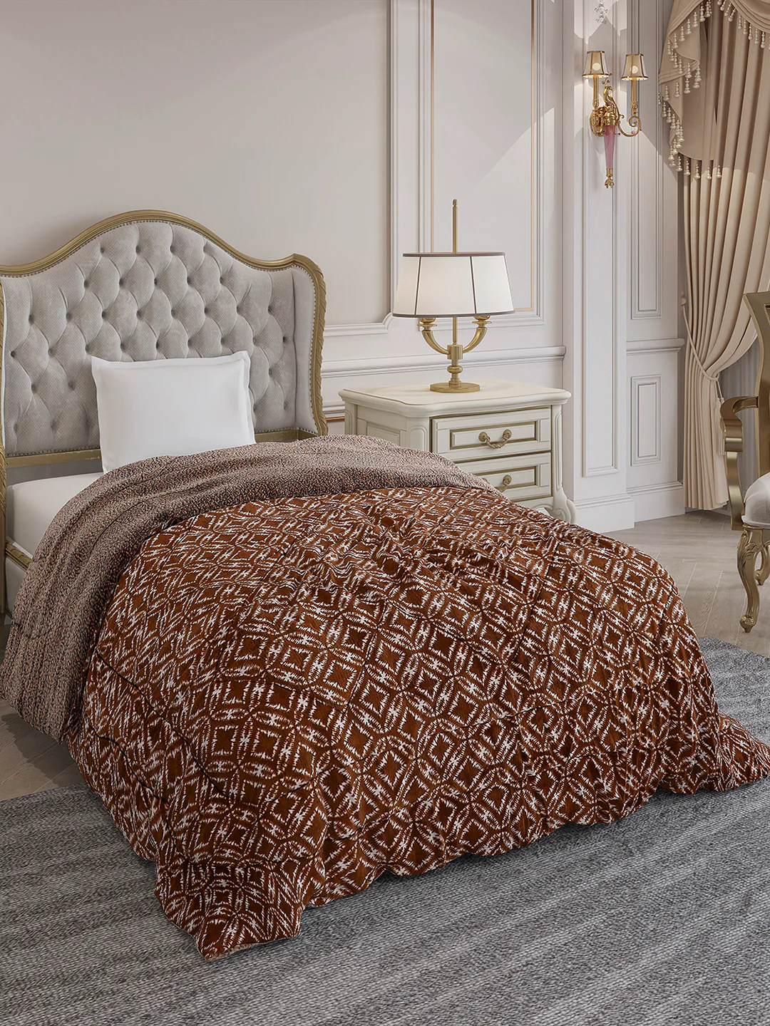 Printed Single Bed 1114 GSM Comforter for Winter - (Nixie) - Image 4