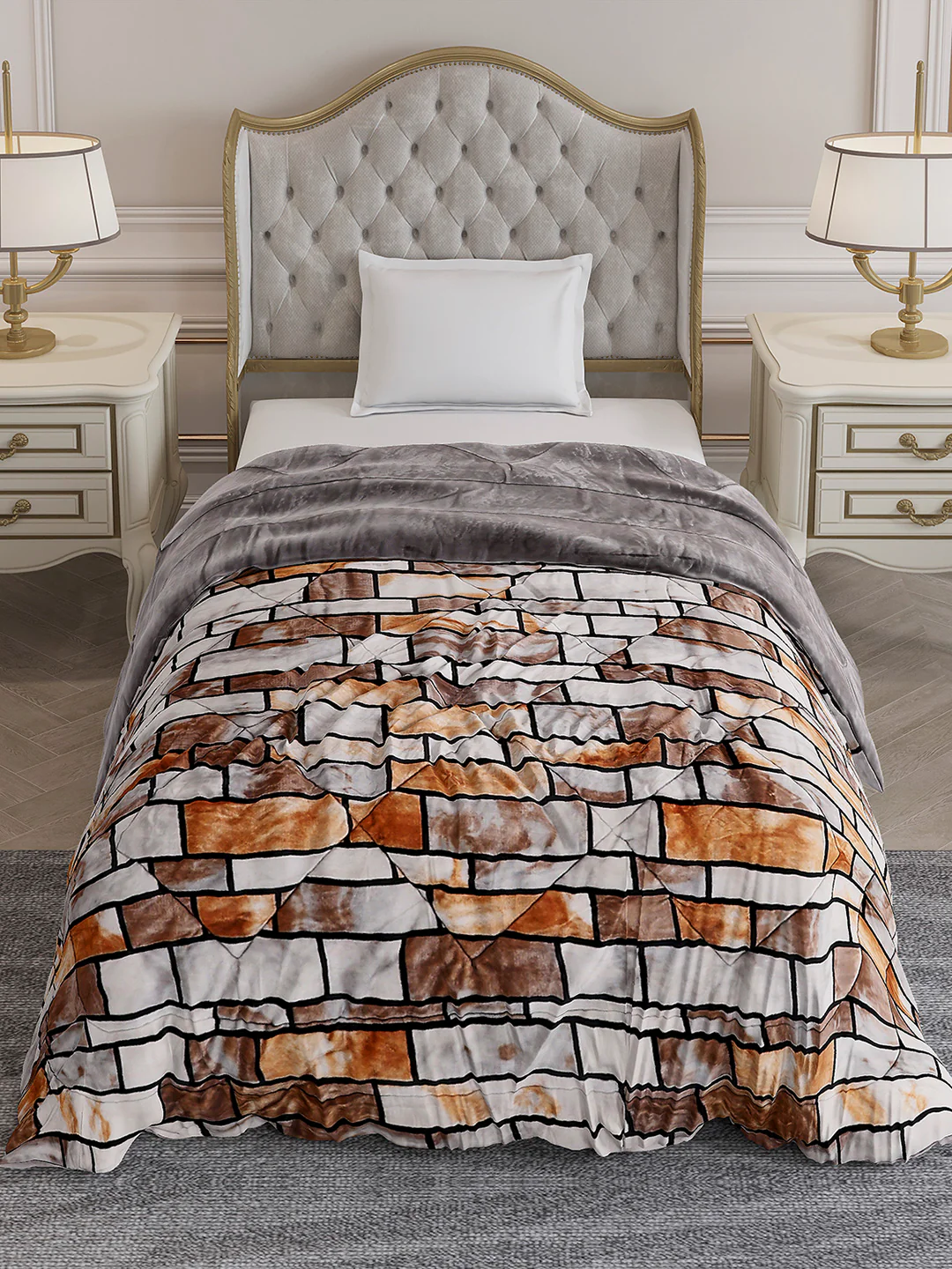 Printed Single Bed 1155 GSM Comforter for Winter - (Dixie) - Image 3