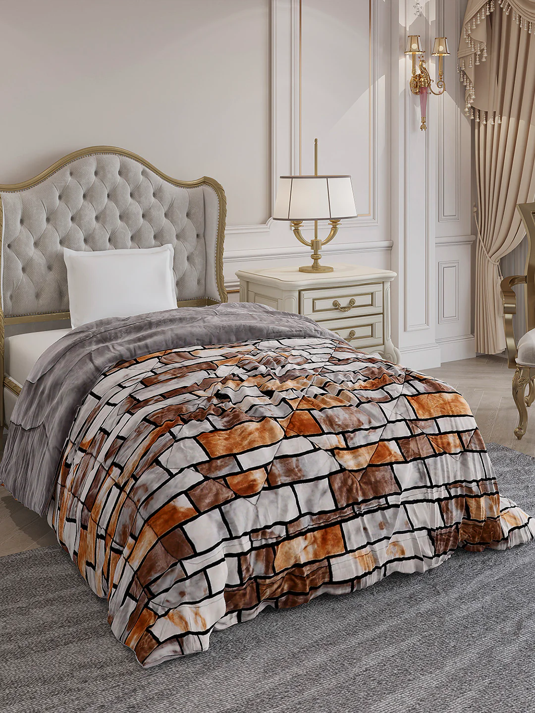 Printed Single Bed 1155 GSM Comforter for Winter - (Dixie) - Image 4