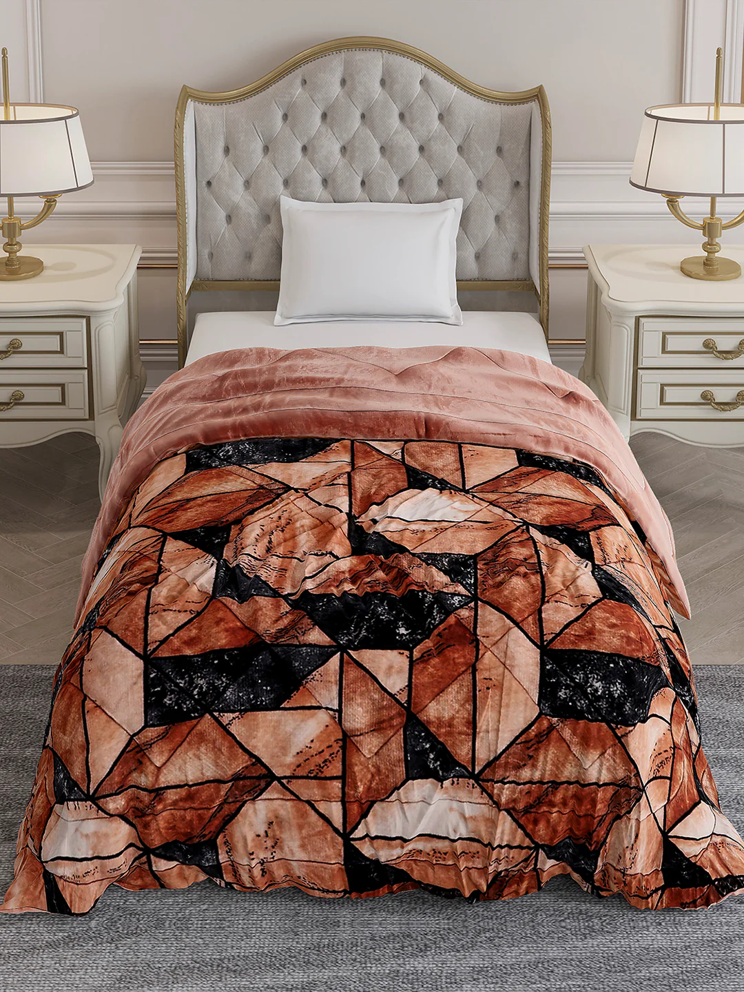Printed Single Bed 1155 GSM Comforter for Winter - (Dixie) - Image 3