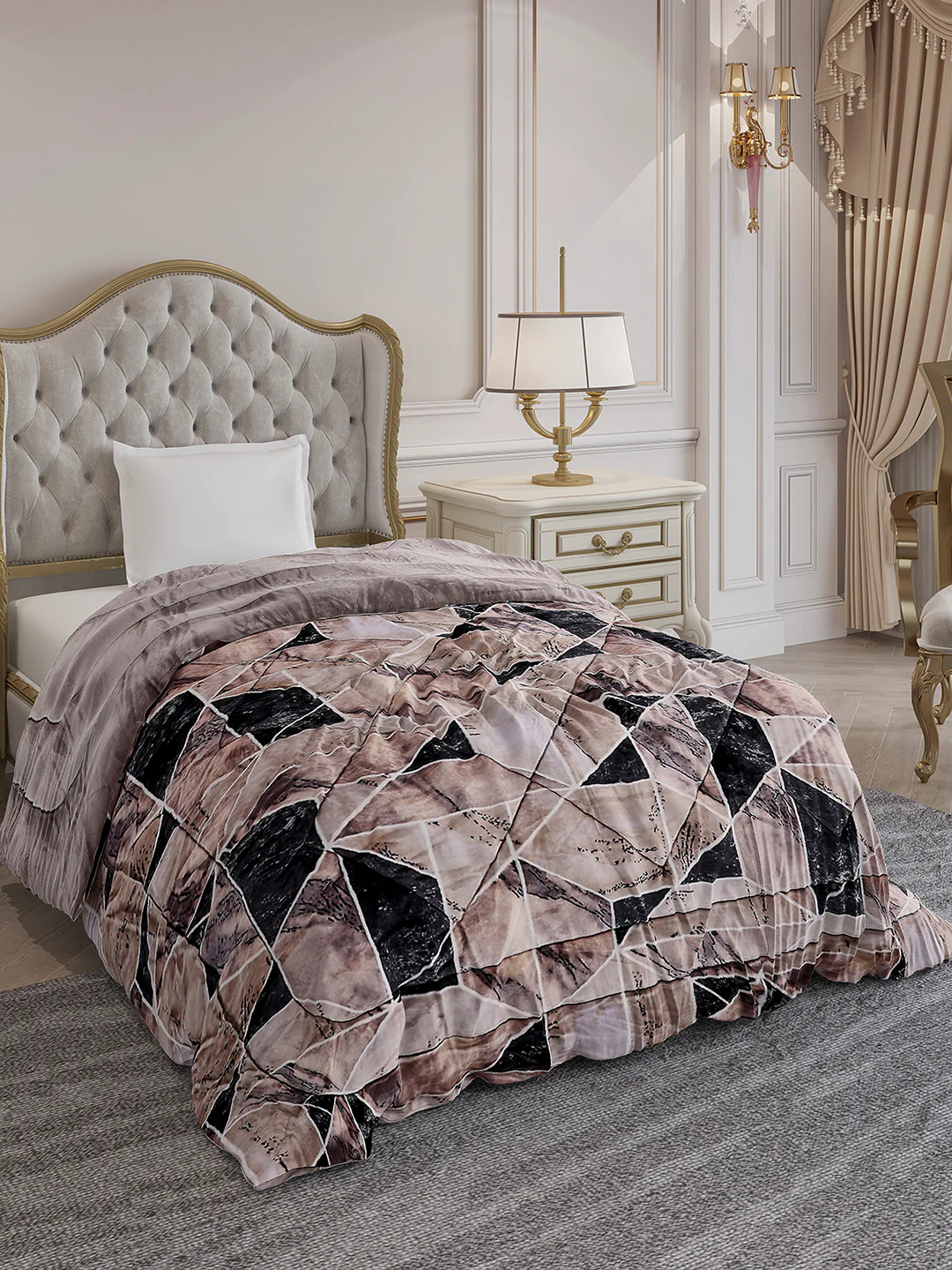 Printed Single Bed 1155 GSM Comforter for Winter - (Dixie) - Image 4
