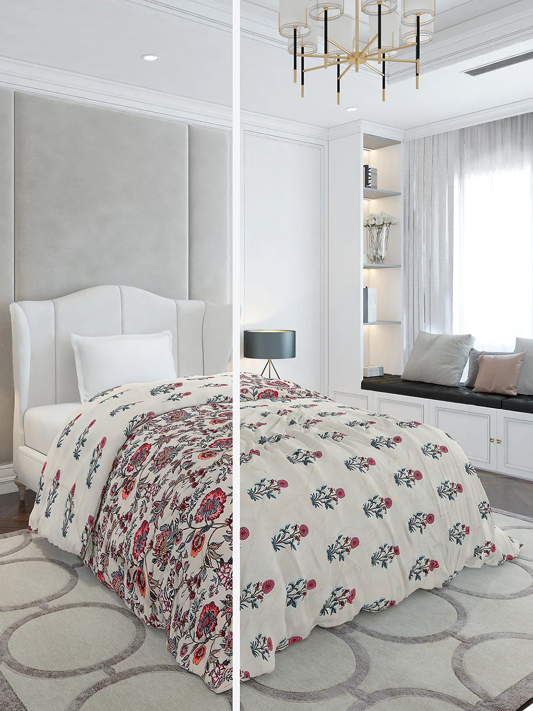 Printed Single Bed 120 GSM Comforter for AC Room - (Marvla)