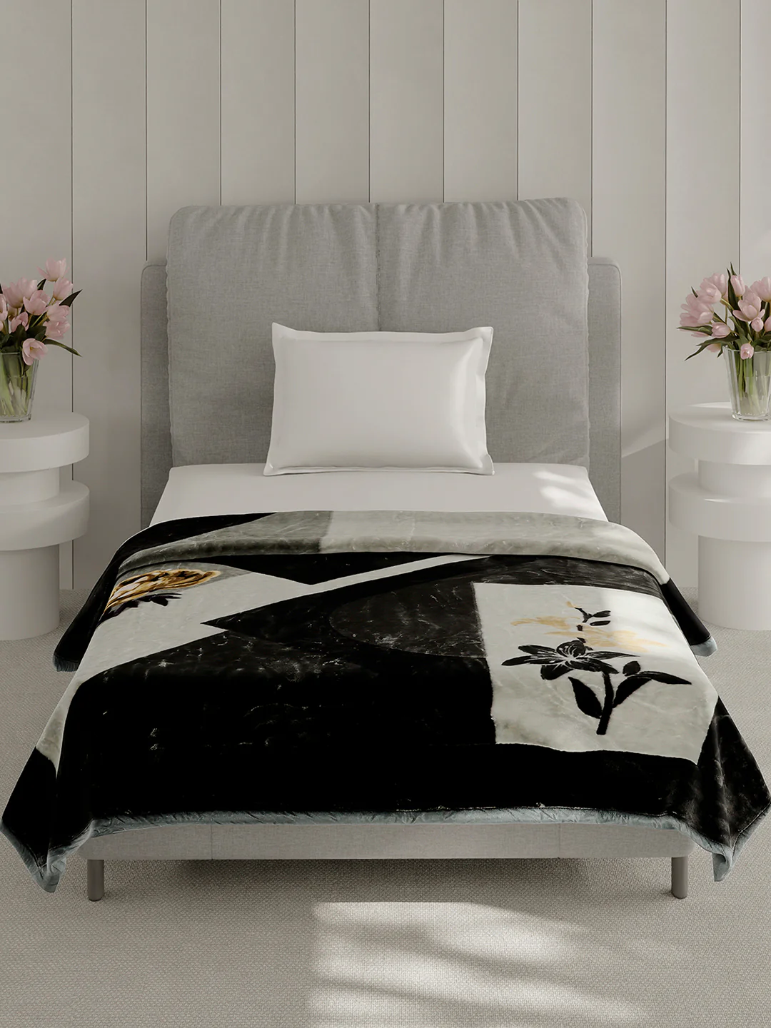 Printed Single Bed 2 Ply, 895 GSM Blanket for Heavy Winter - (Lavish Pvc) - Image 2