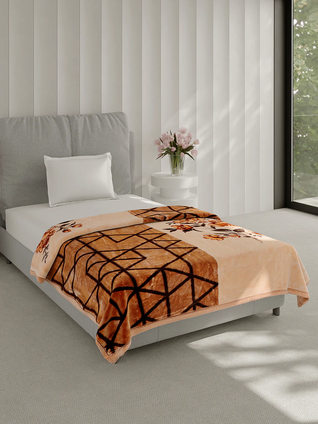 Printed Single Bed 2 Ply, 895 GSM Blanket for Heavy Winter - (Lavish Pvc) - Image 4