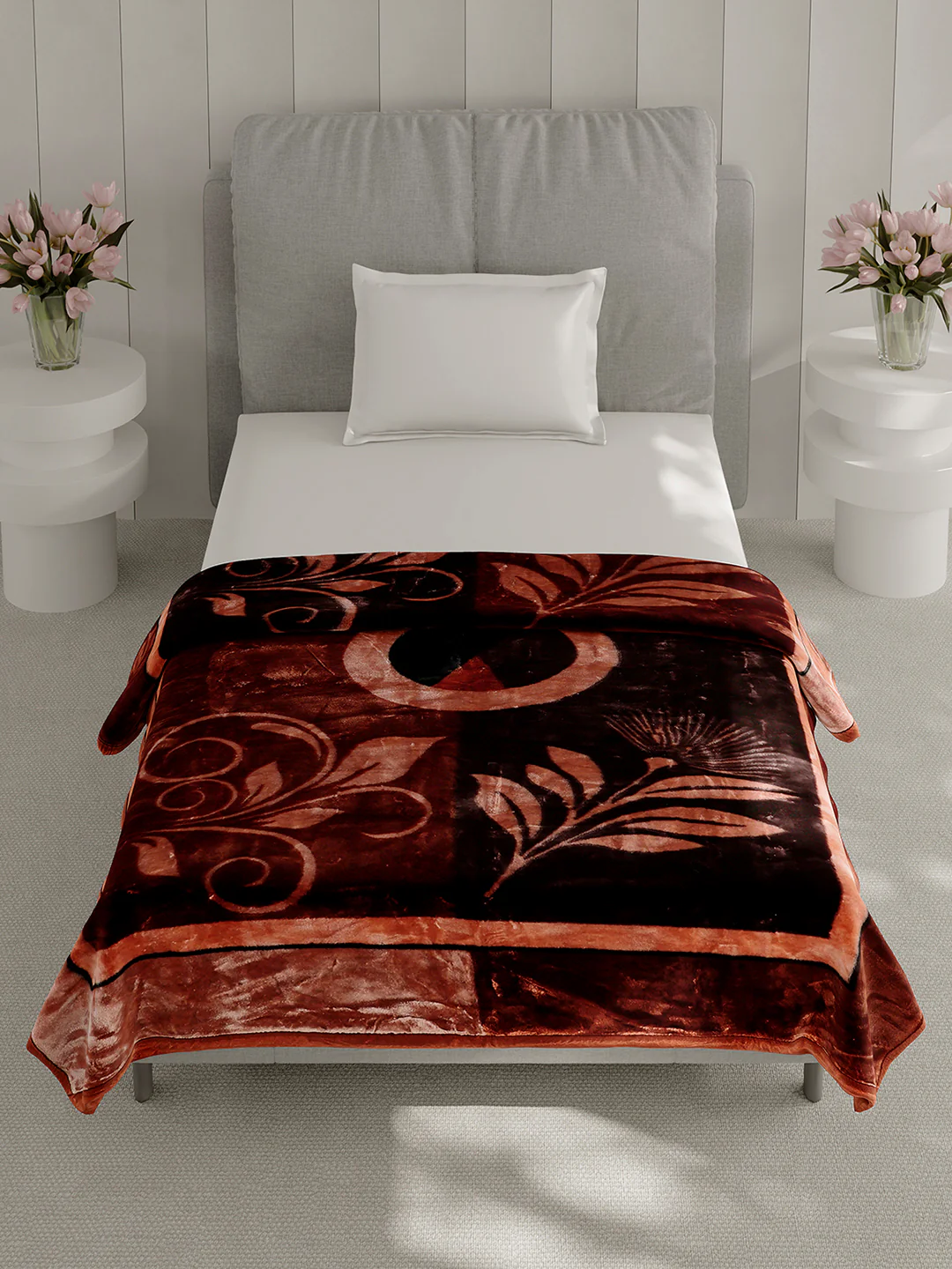 Printed Single Bed 2 Ply, 895 GSM Blanket for Heavy Winter - (Lavish Pvc) - Image 3