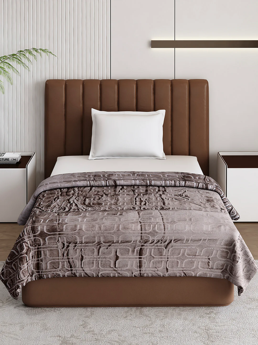 Printed Single Bed 210 GSM Blanket for AC Room - (Terra) - Image 3