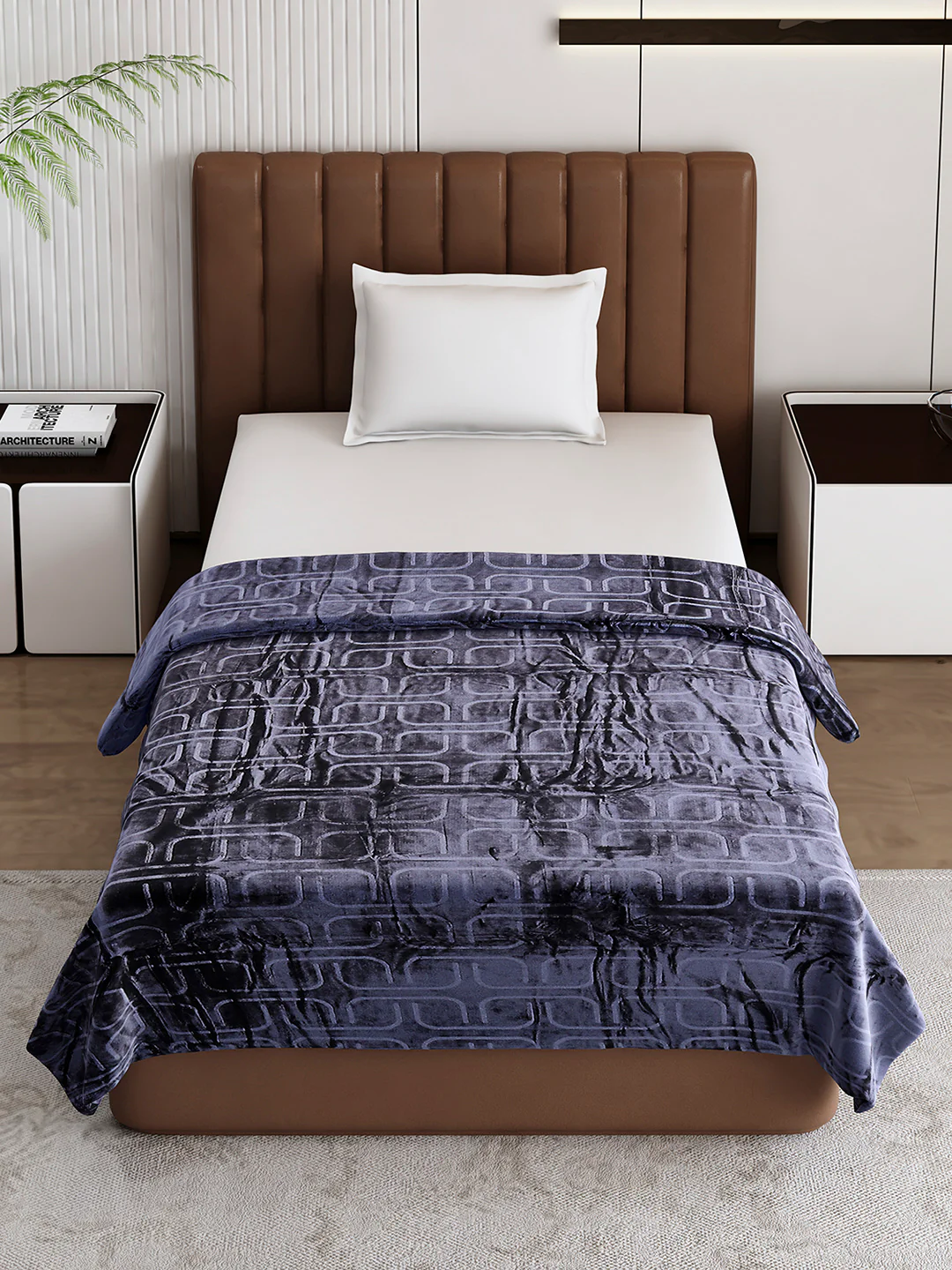 Printed Single Bed 210 GSM Blanket for AC Room - (Terra) - Image 2