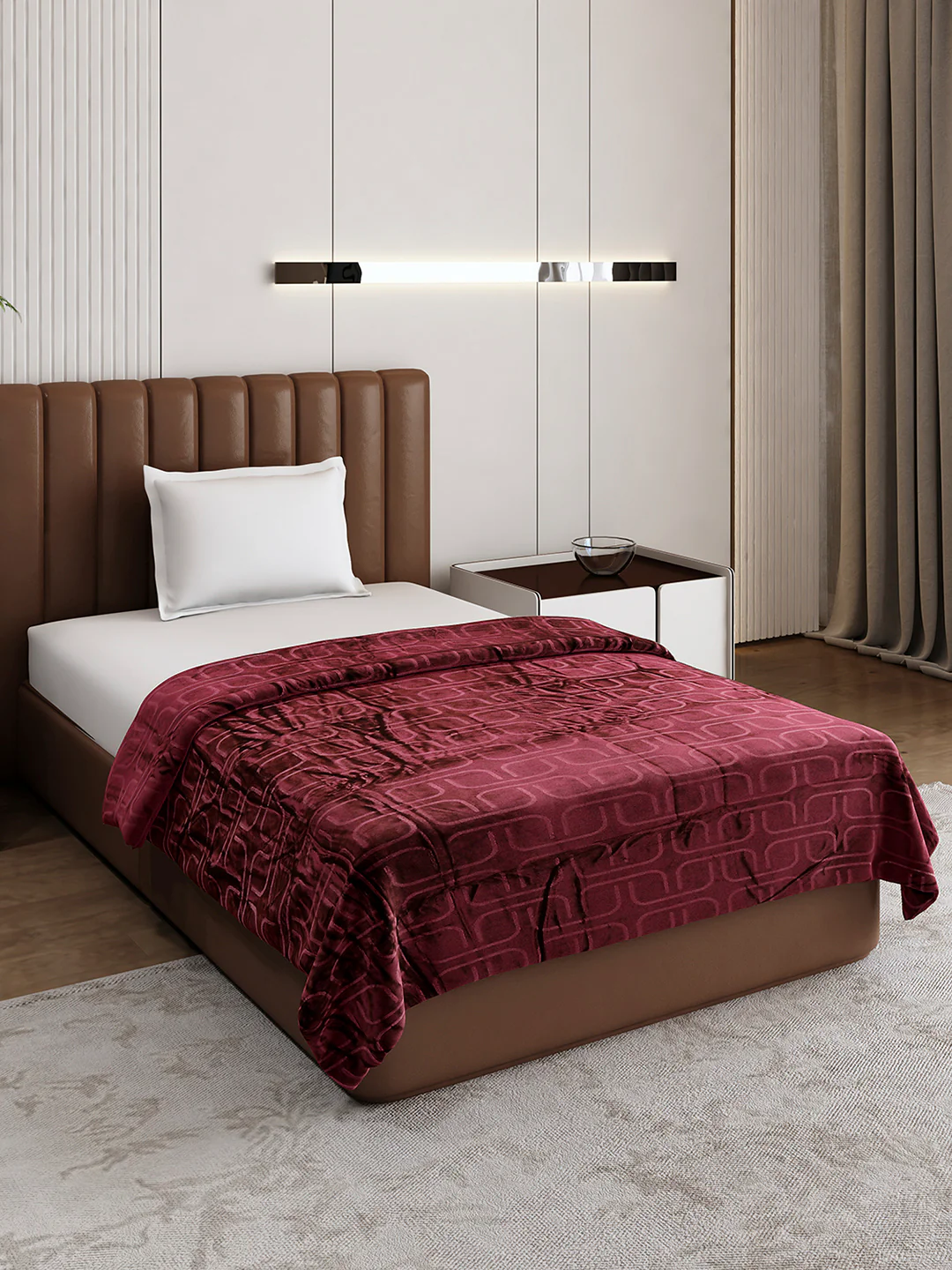Printed Single Bed 210 GSM Blanket for AC Room - (Terra)