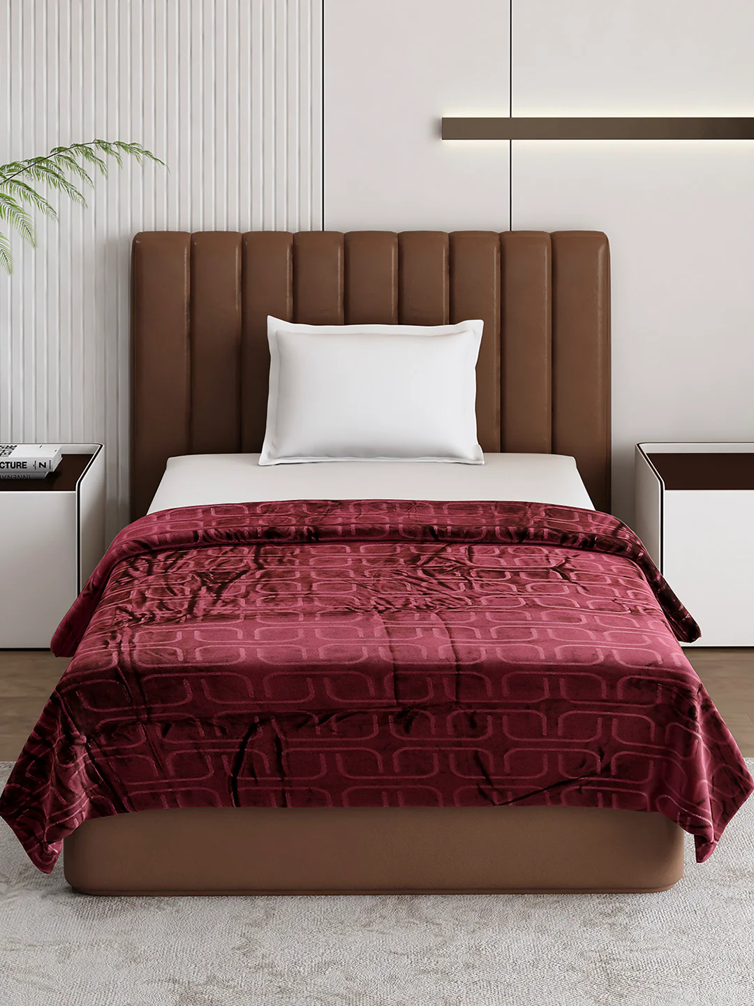 Printed Single Bed 210 GSM Blanket for AC Room - (Terra) - Image 3