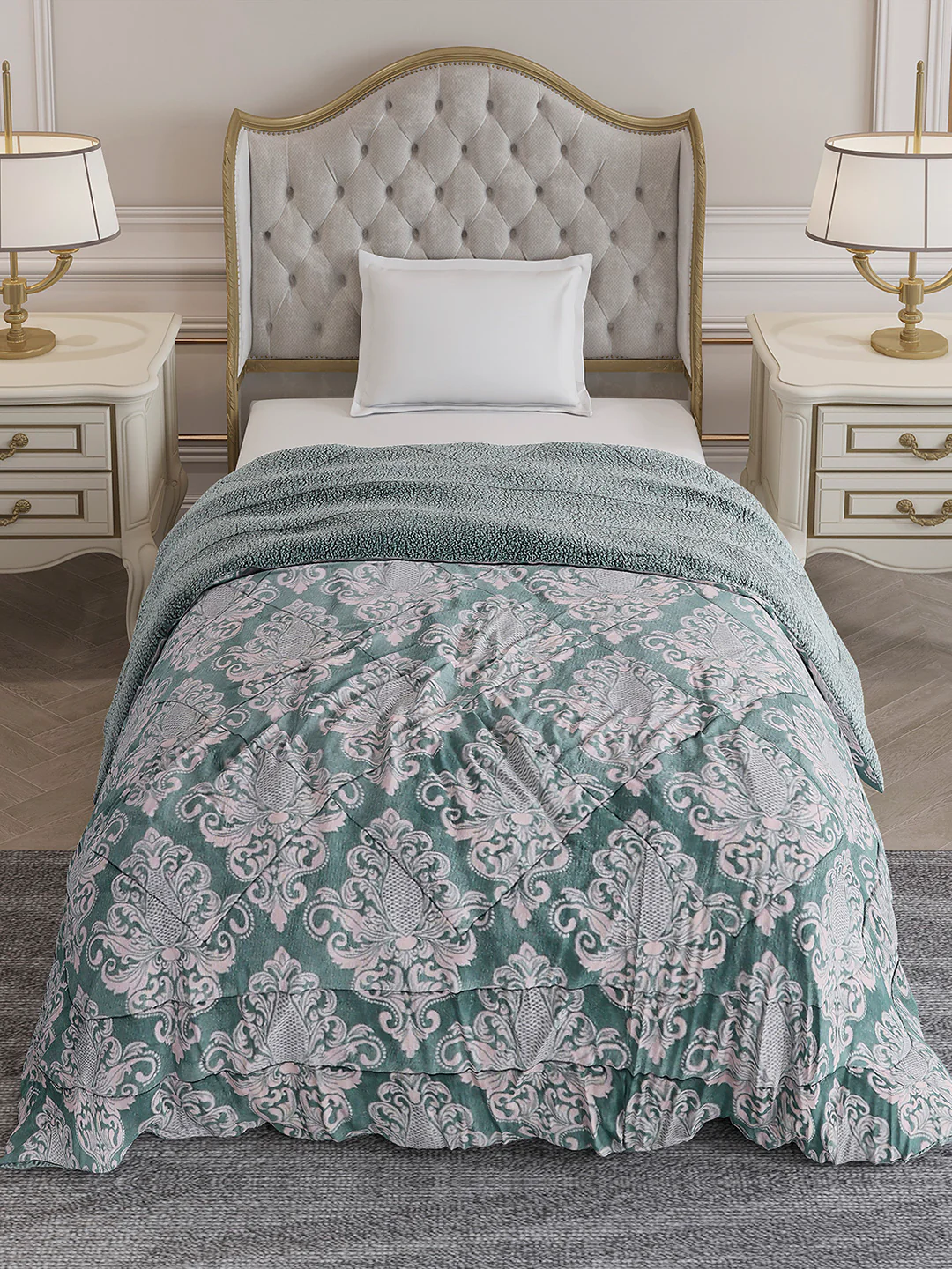 Printed Single Bed 210 GSM Comforter for Mild Winter (Nixie), Weight 660 gm - Image 3