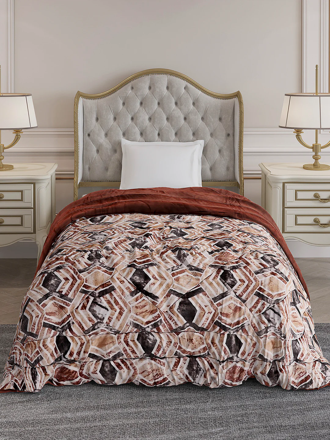 Printed Single Bed 233 GSM Comforter for Mild Winter (James), Weight 715 gm - Image 2