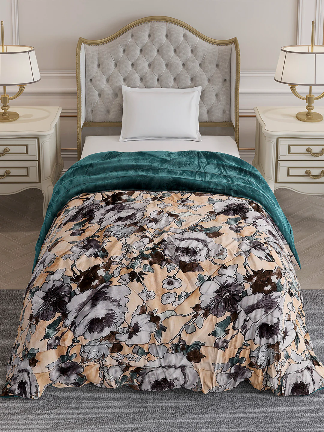 Printed Single Bed 233 GSM Comforter for Mild Winter (James), Weight 715 gm - Image 3