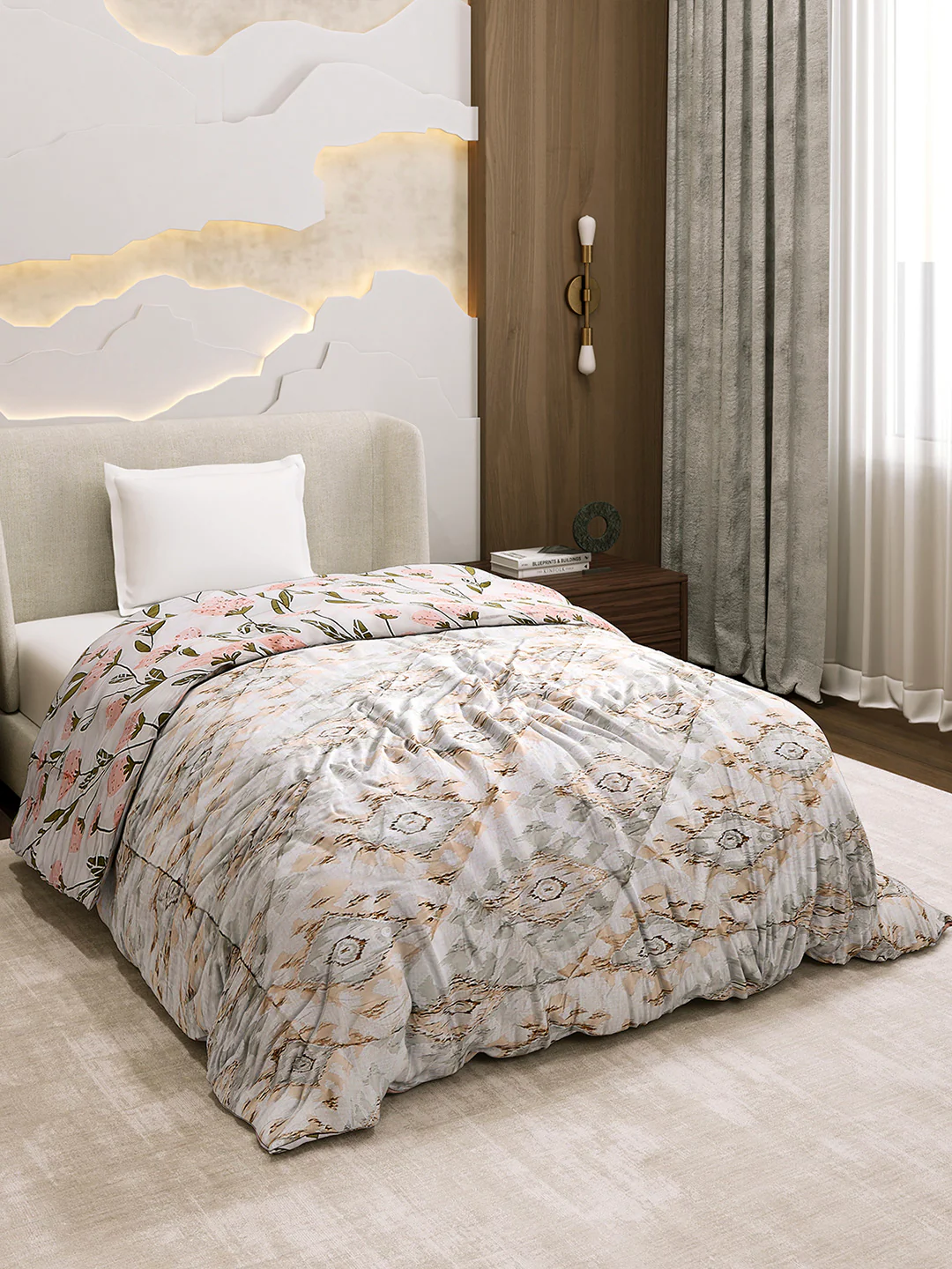 Printed Single Bed 3 Ply Comforter for AC Room - (Marvella) - Image 4