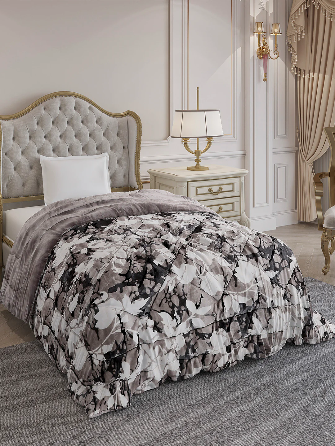 Printed Single Bed 300 GSM Comforter for Mild Winter (Dixie), Weight 725 gm - Image 4