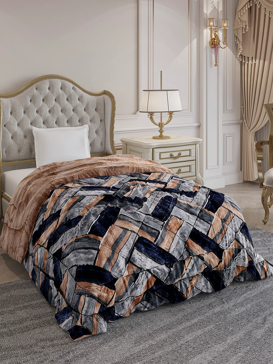 Printed Single Bed 300 GSM Comforter for Mild Winter (Dixie), Weight 725 gm - Image 4