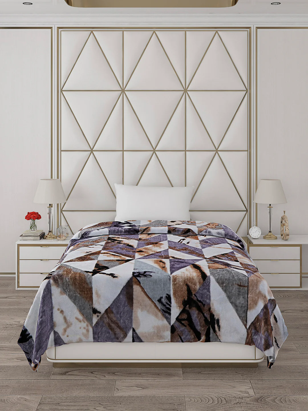Printed Single Bed Blanket for Mild Winter -2 Ply - Image 2