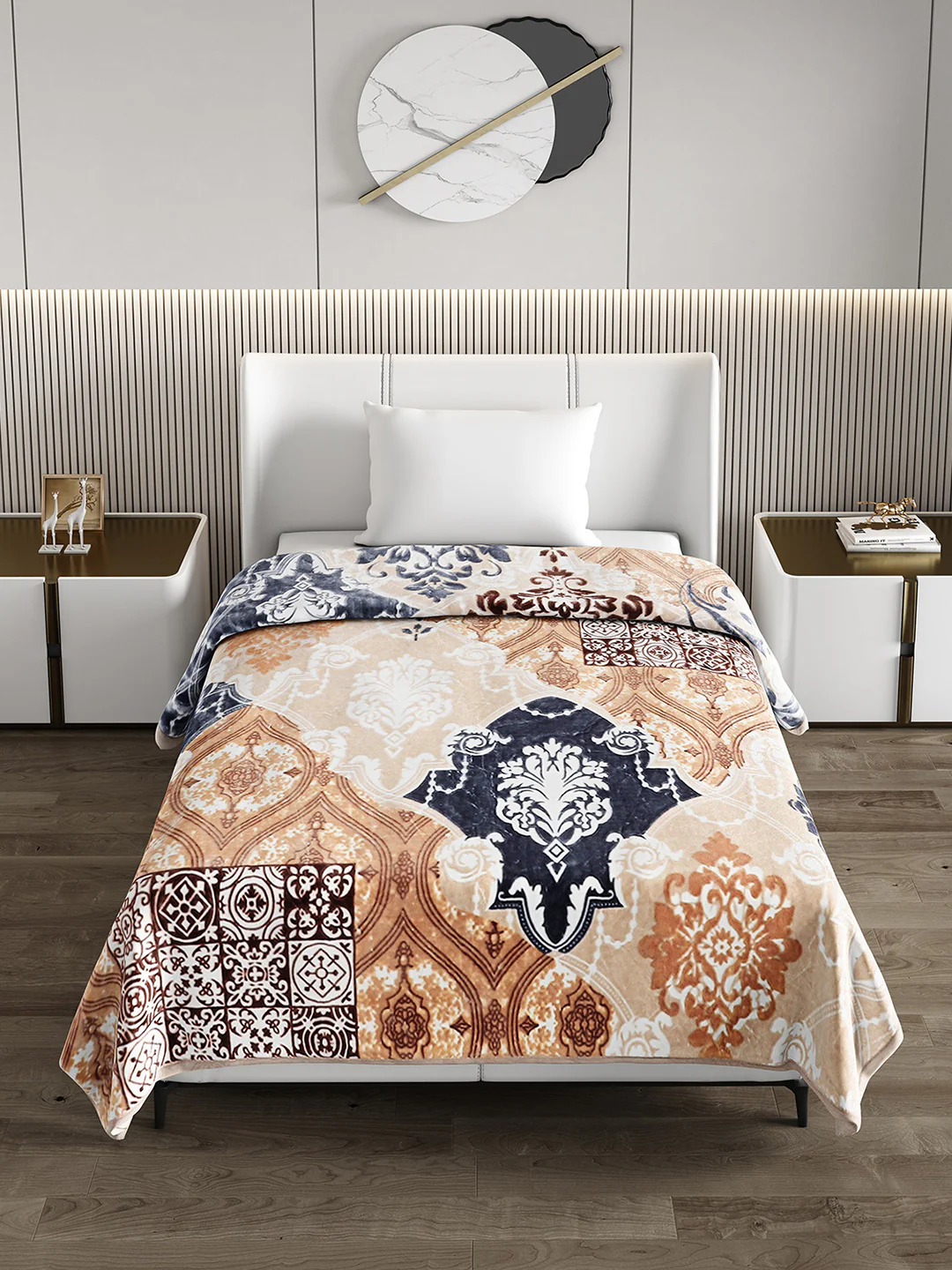 Printed Single Bed 852 GSM Blanket Allen 2 Ply (Weight 3 kg) - Image 3