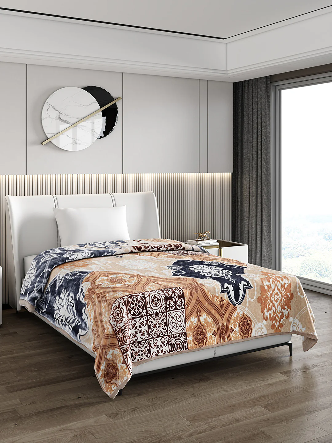 Printed Single Bed 852 GSM Blanket Allen 2 Ply (Weight 3 kg) - Image 4