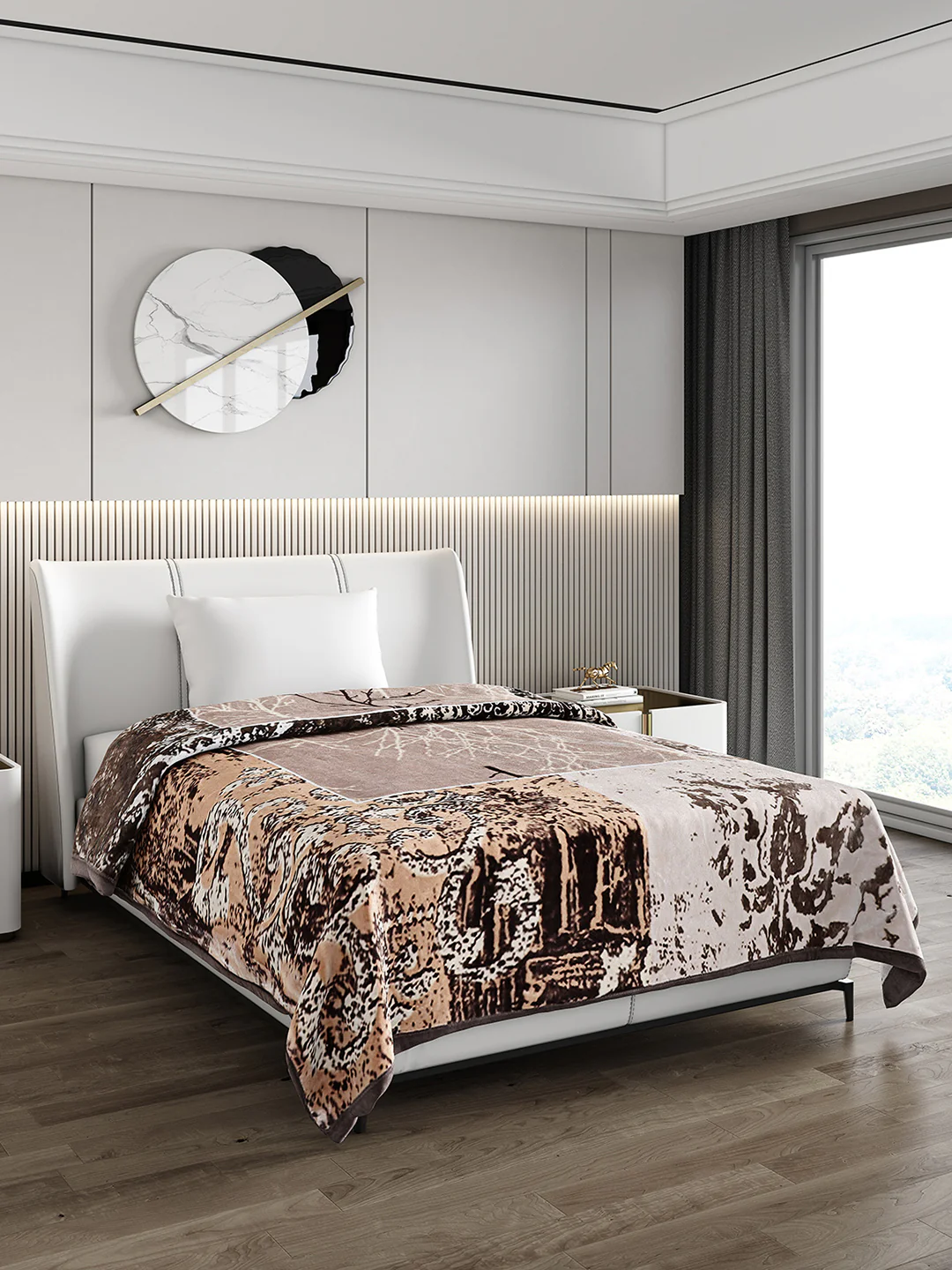 Printed Single Bed 852 GSM Blanket Allen 2 Ply (Weight 3 kg) - Image 4