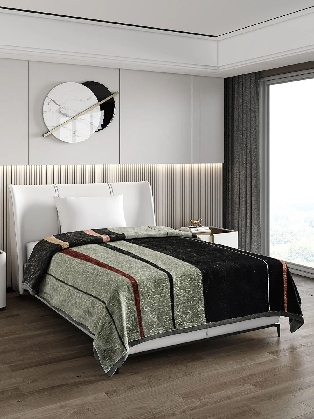 Printed Single Bed 852 GSM Blanket Allen 2 Ply (Weight 3 kg) - Image 4