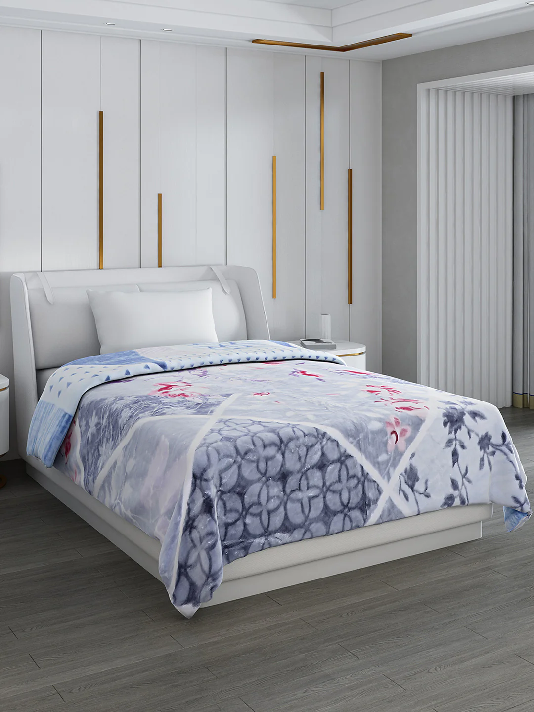 Printed Single Bed 852 GSM Blanket Galaxy 2 Ply (Weight 3 kg)