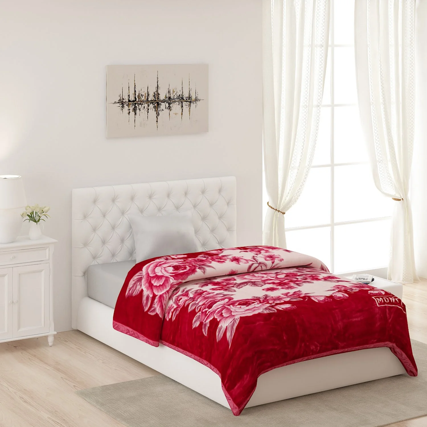 Printed Single Bed 852 GSM Blanket Shagun 2 Ply (Weight 3 kg)