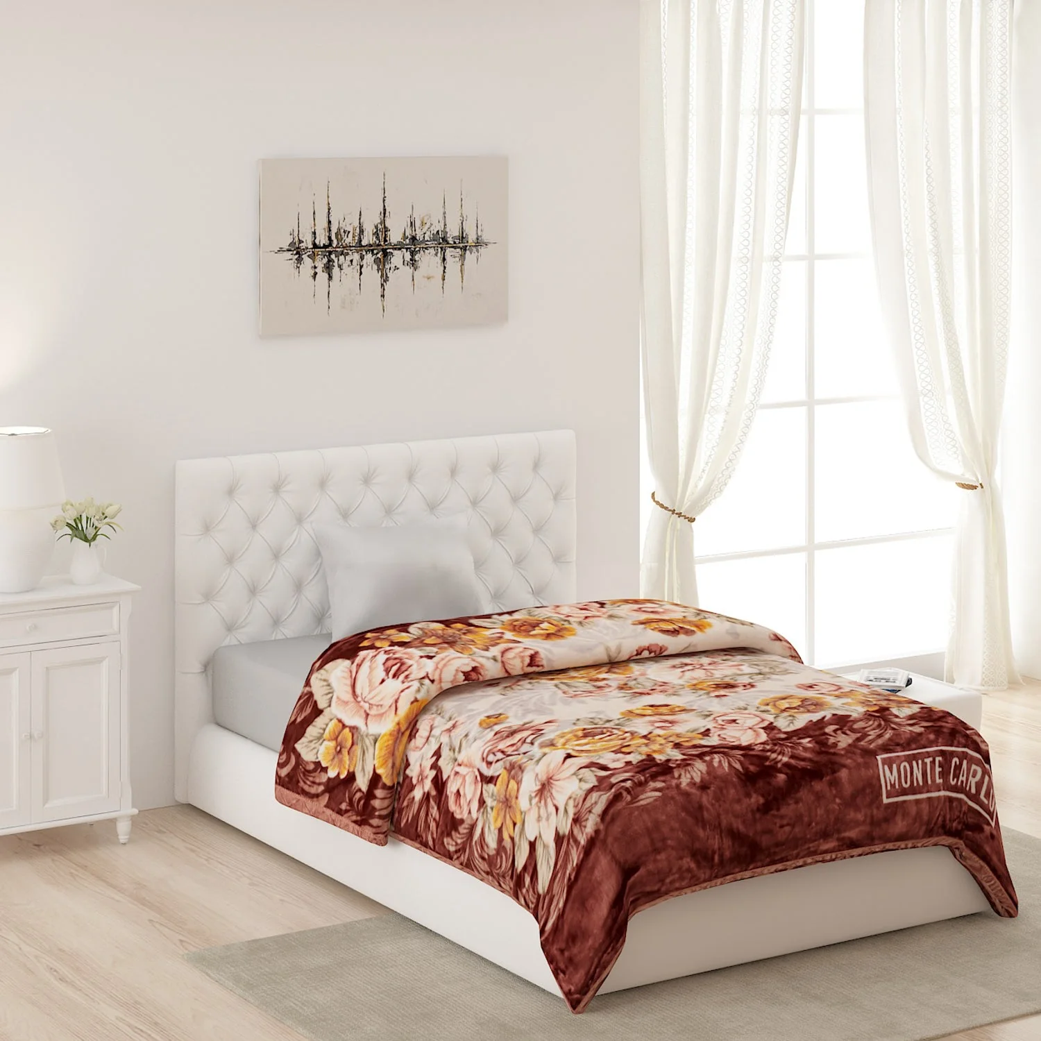 Printed Single Bed 852 GSM Blanket Shagun 2 Ply (Weight 3 kg)