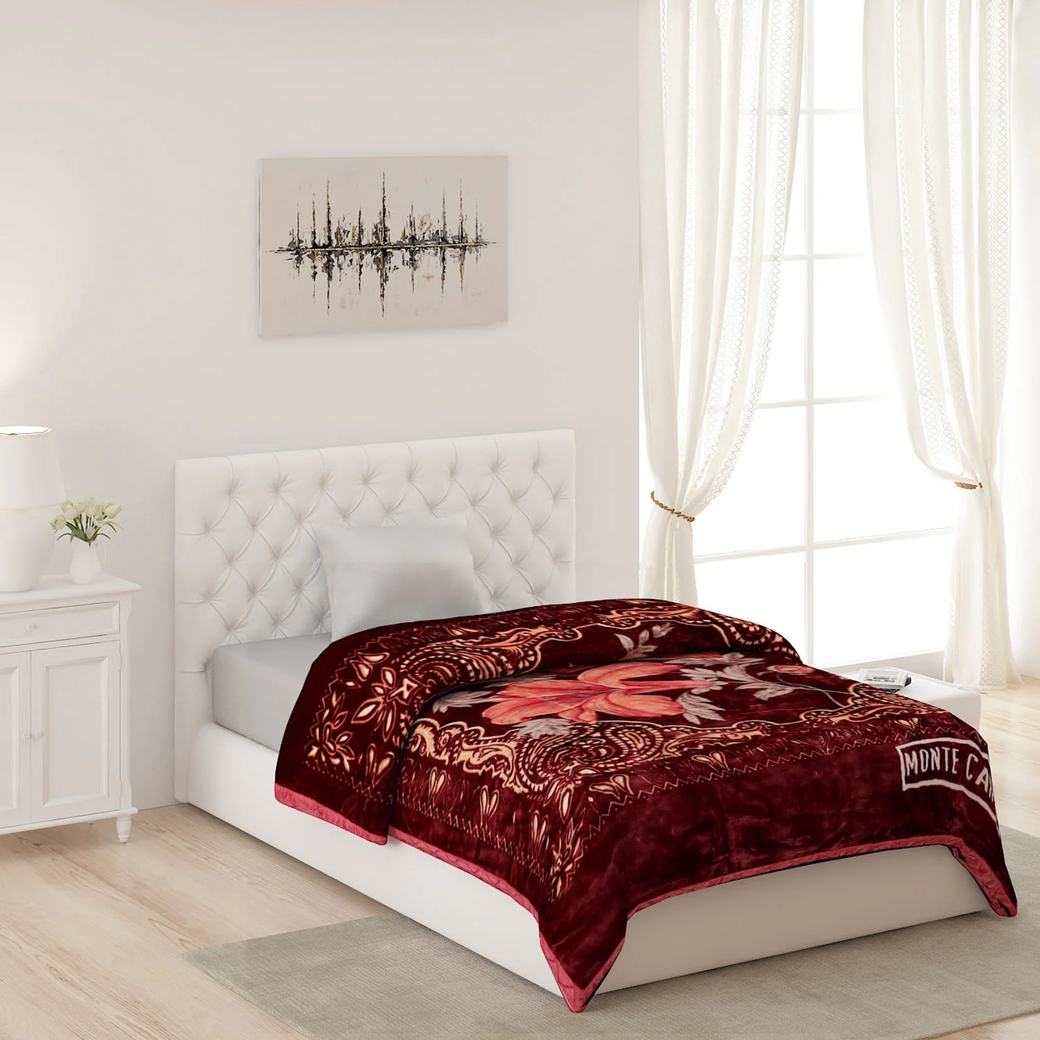 Printed Single Bed 852 GSM Blanket Shagun 2 Ply (Weight 3 kg)