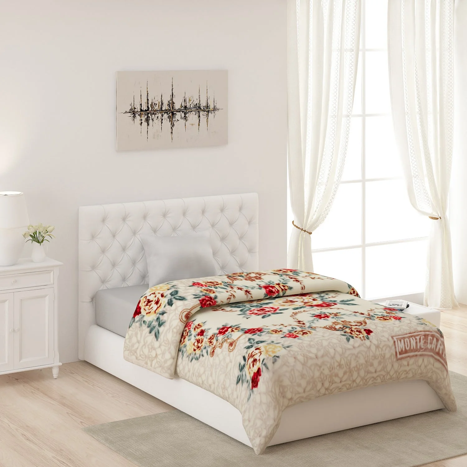 Printed Single Bed 852 GSM Blanket Shagun 2 Ply (Weight 3 kg)