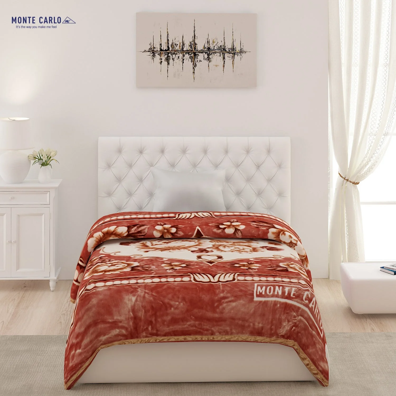 Printed Single Bed 852 GSM Blanket Shagun 2 Ply (Weight 3 kg) - Image 2