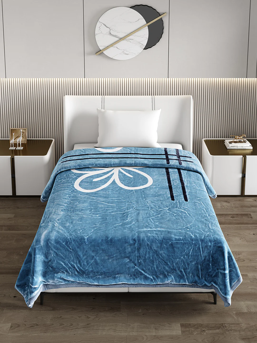 Printed Single Bed 951 GSM Blanket Haze 3 Ply (Weight 3.35 kg) - Image 3