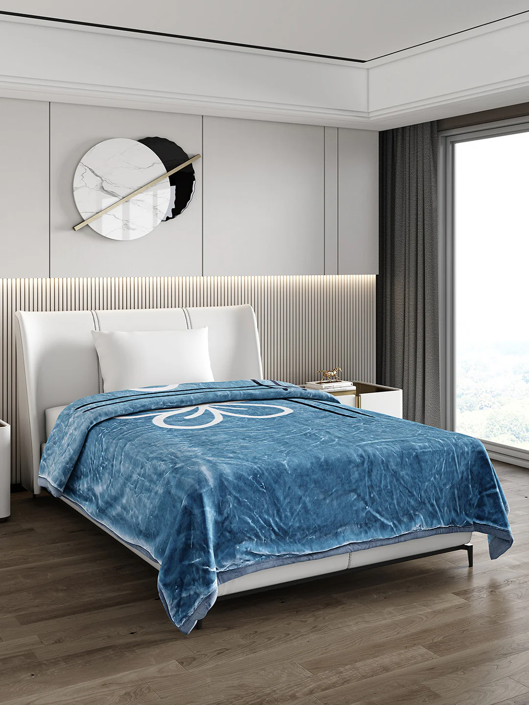 Printed Single Bed 951 GSM Blanket Haze 3 Ply (Weight 3.35 kg) - Image 4