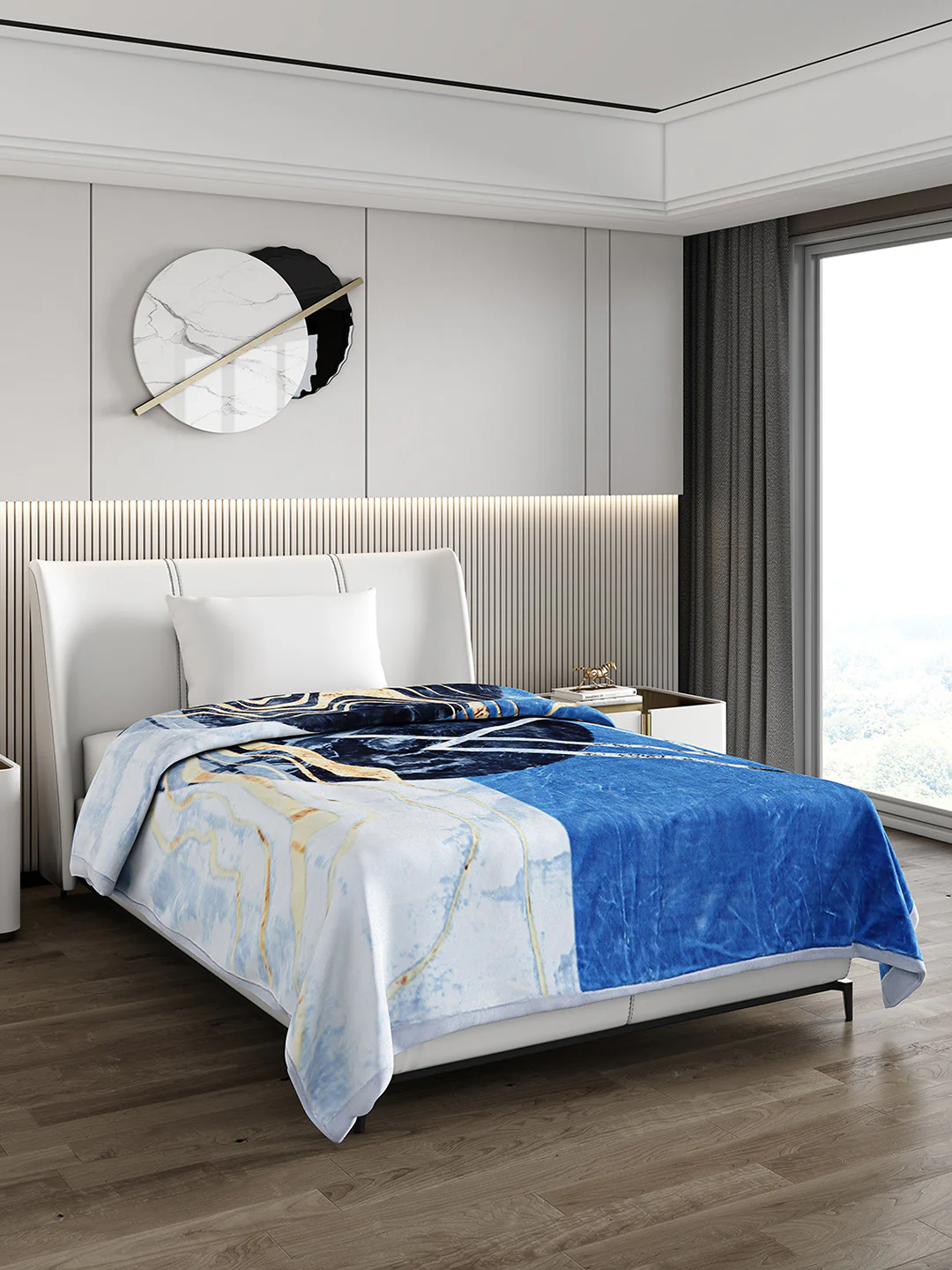 Printed Single Bed 951 GSM Blanket Haze 3 Ply (Weight 3.35 kg) - Image 4