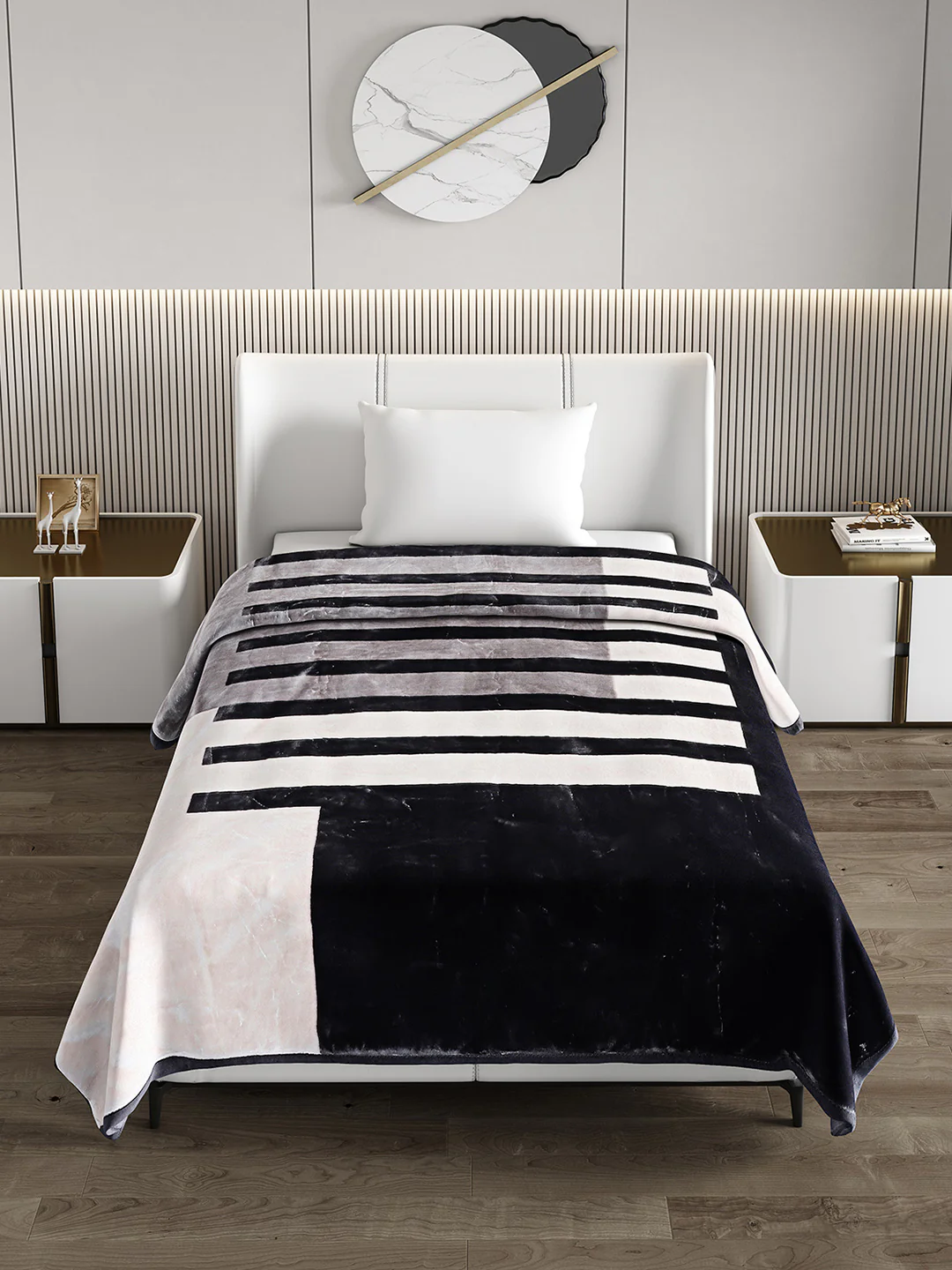 Printed Single Bed 951 GSM Blanket Haze 3 Ply (Weight 3.35 kg) - Image 3