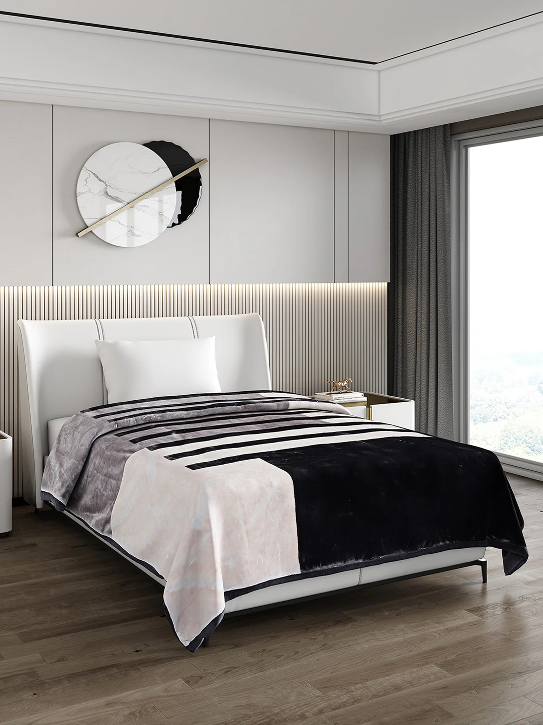 Printed Single Bed 951 GSM Blanket Haze 3 Ply (Weight 3.35 kg) - Image 4