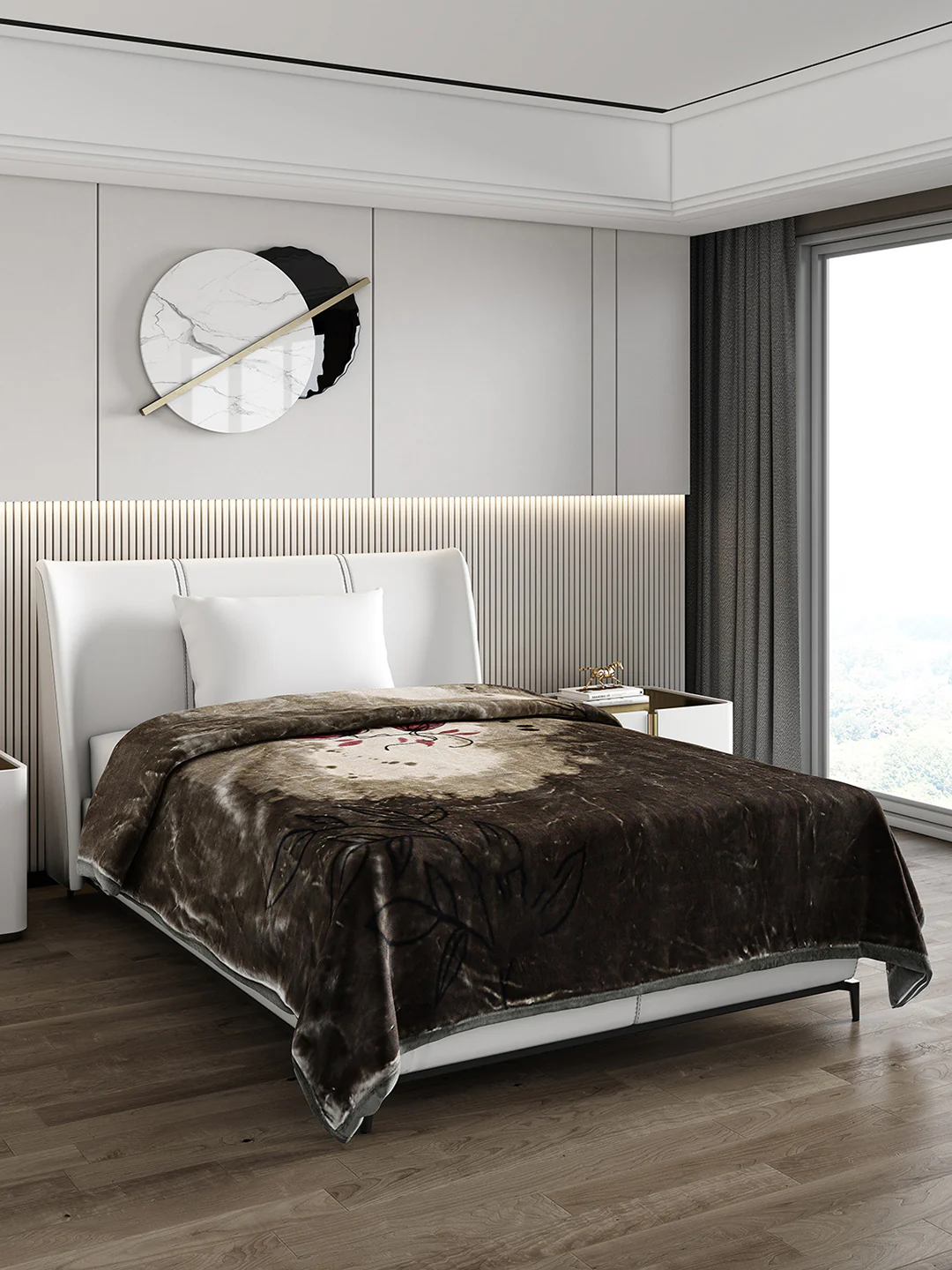 Printed Single Bed 951 GSM Blanket Haze 3 Ply (Weight 3.35 kg) - Image 4