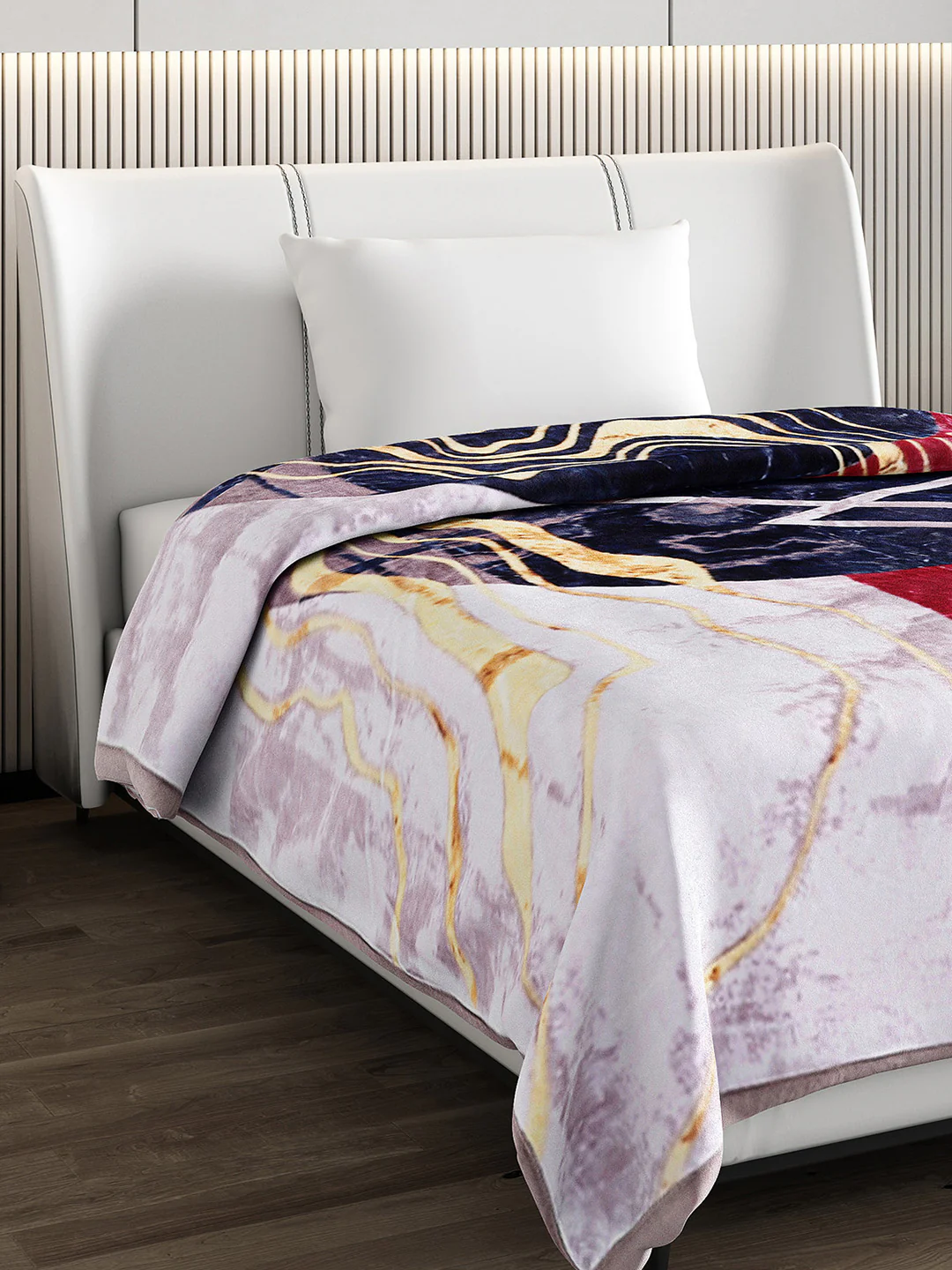 Printed Single Bed 951 GSM Blanket Haze 3 Ply (Weight 3.35 kg)