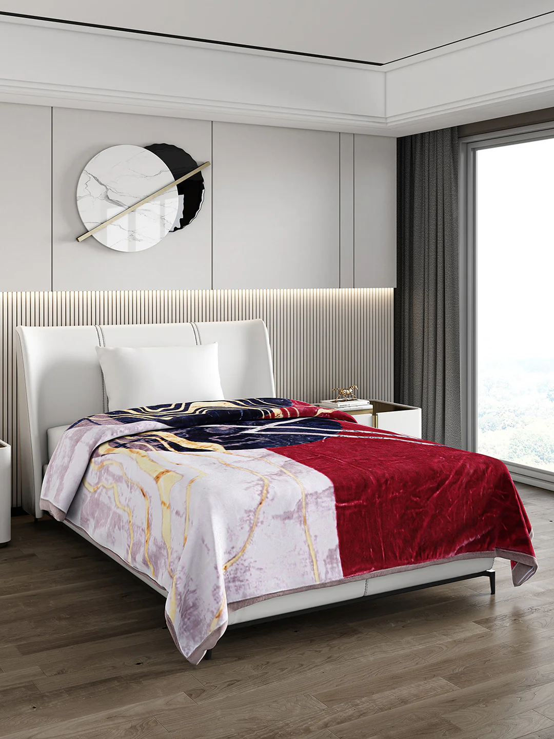 Printed Single Bed 951 GSM Blanket Haze 3 Ply (Weight 3.35 kg) - Image 4