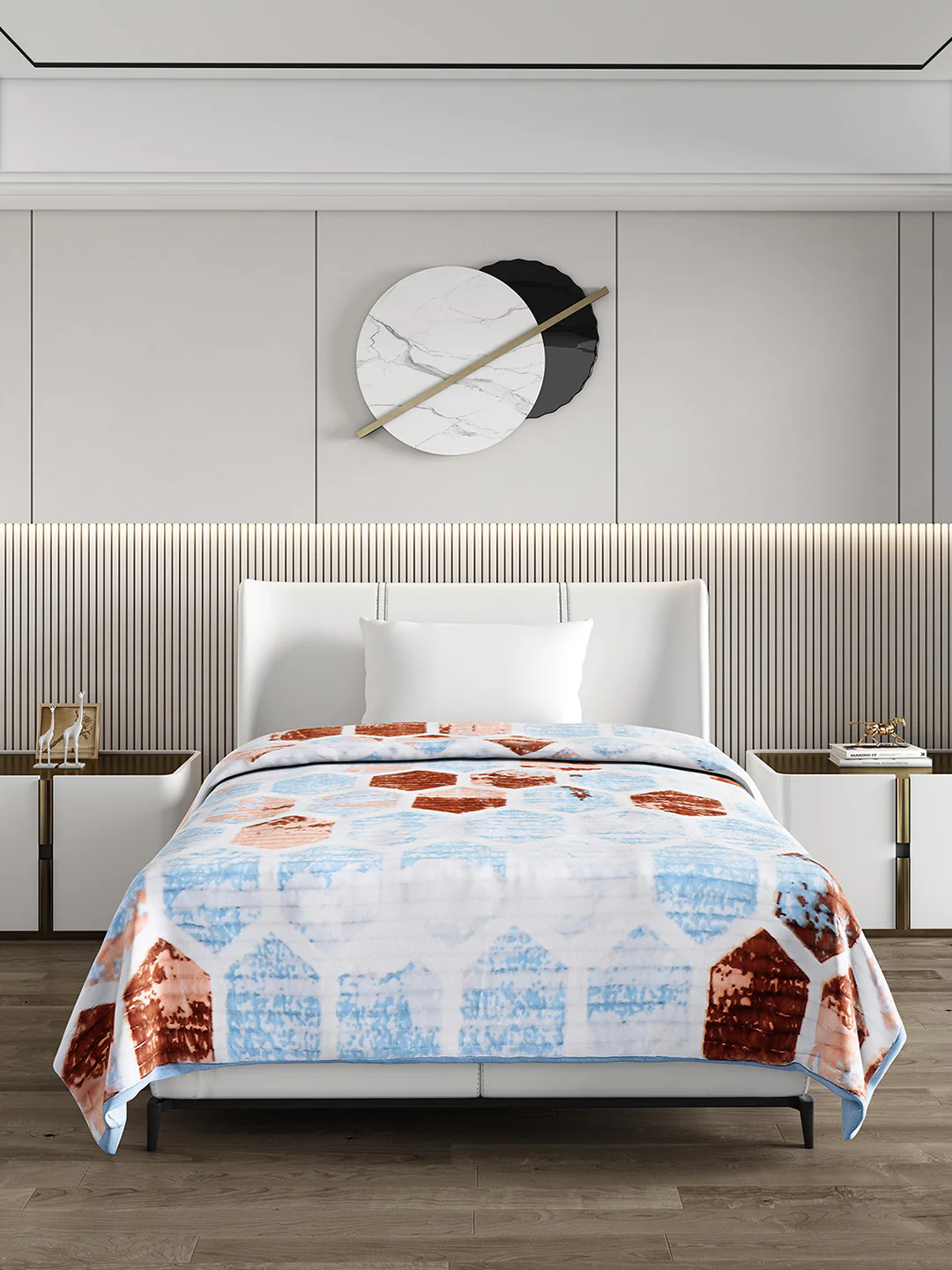 Printed Single Bed 965 GSM Blanket Marco 3 Ply (Weight 3.4 kg) - Image 2
