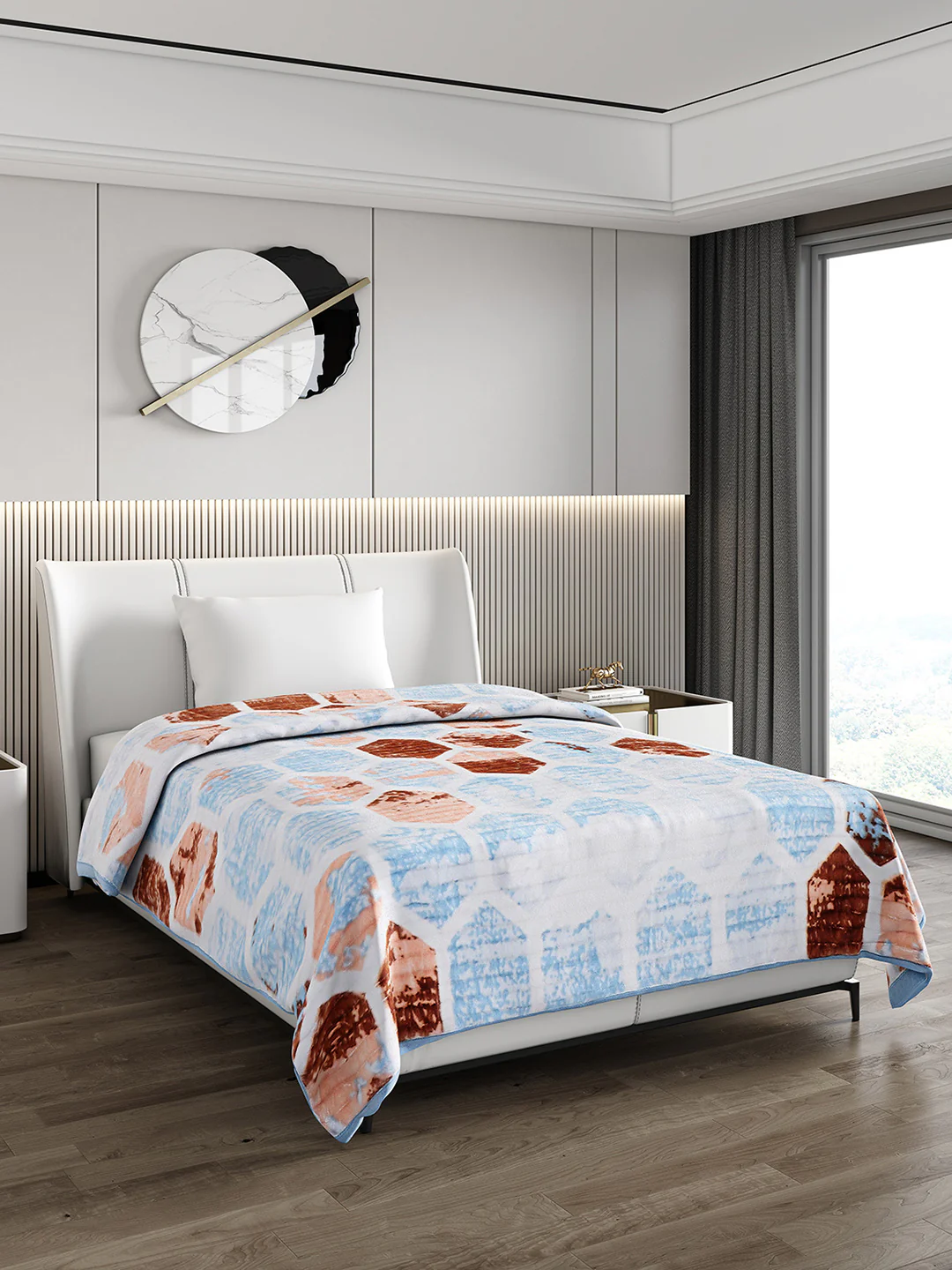 Printed Single Bed 965 GSM Blanket Marco 3 Ply (Weight 3.4 kg) - Image 4