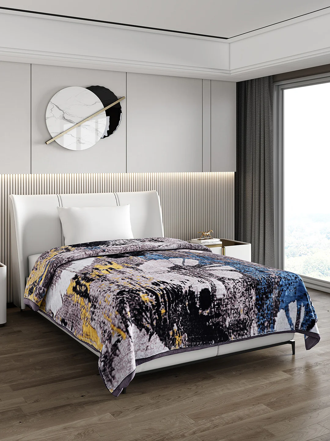 Printed Single Bed 965 GSM Blanket Marco 3 Ply (Weight 3.4 kg) - Image 4