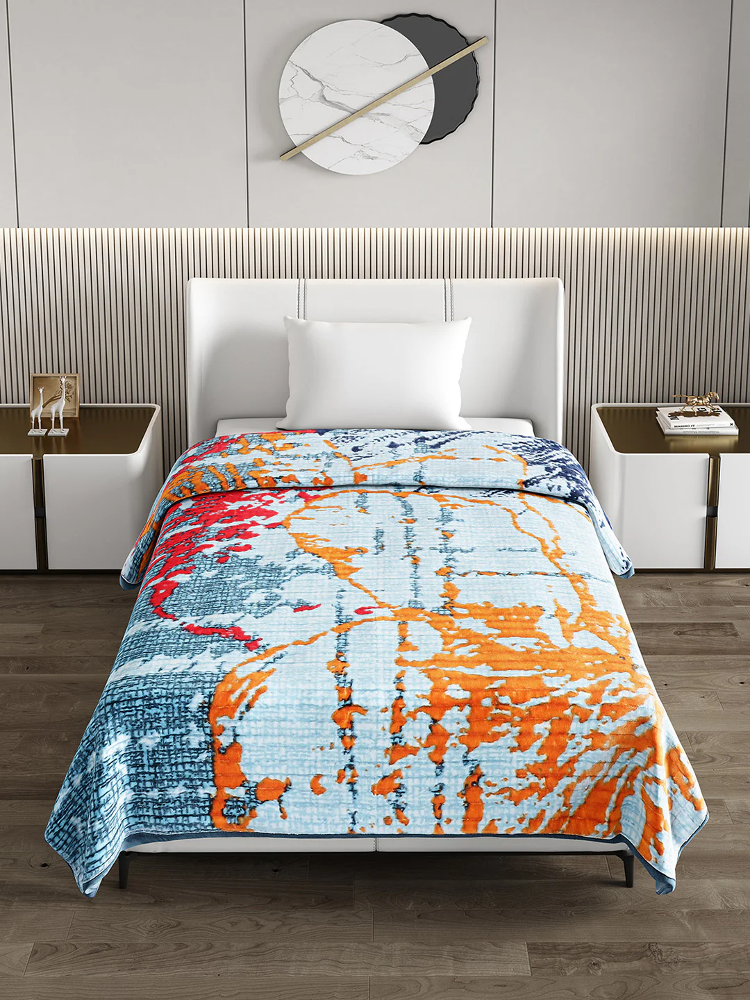 Printed Single Bed 965 GSM Blanket Marco 3 Ply (Weight 3.4 kg) - Image 3