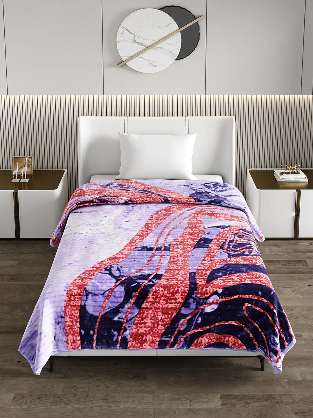 Printed Single Bed 965 GSM Blanket Marco 3 Ply (Weight 3.4 kg) - Image 3