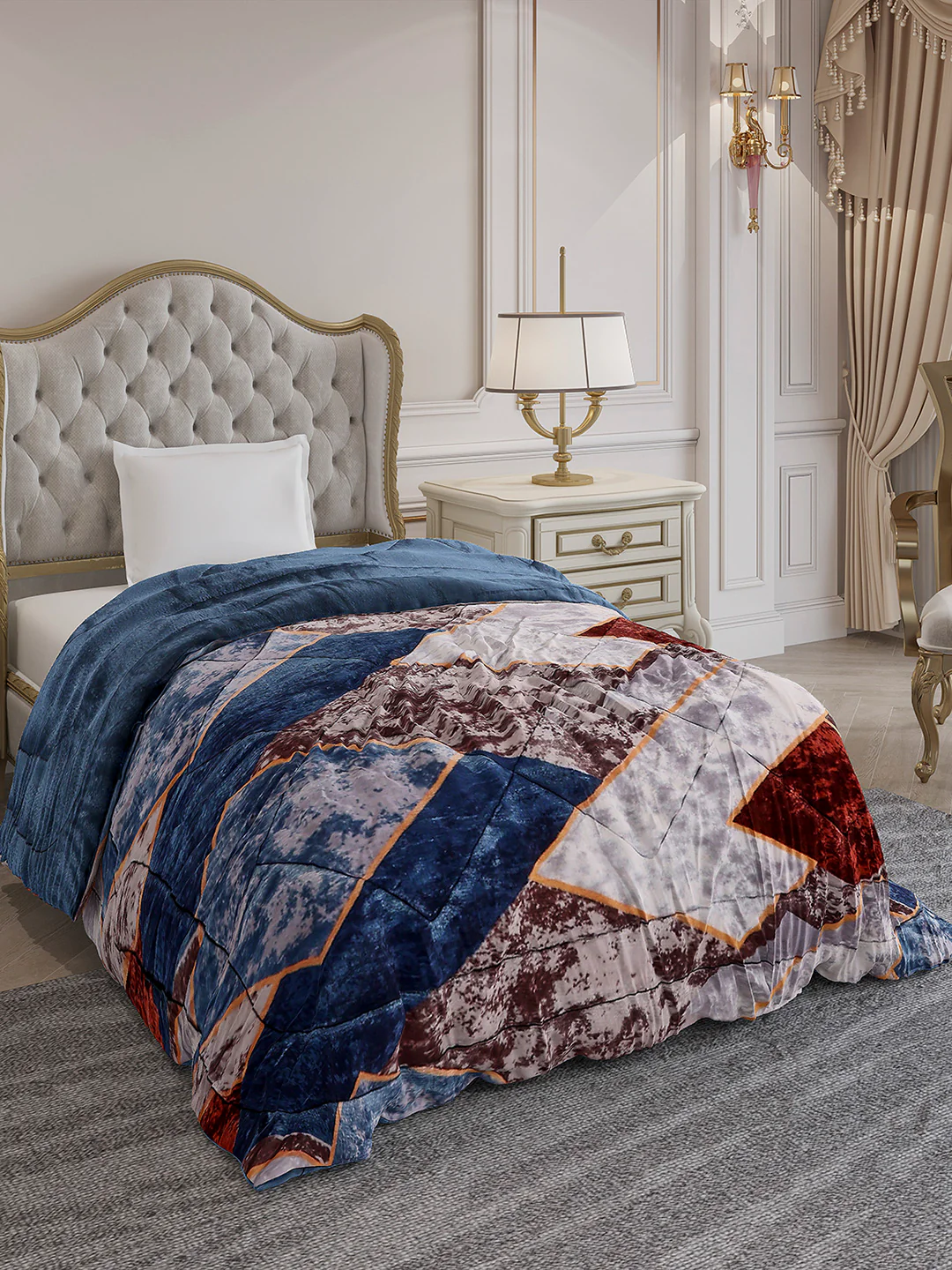 Printed Single Bed 966 GSM Comforter for Winter - (Teresa) - Image 4