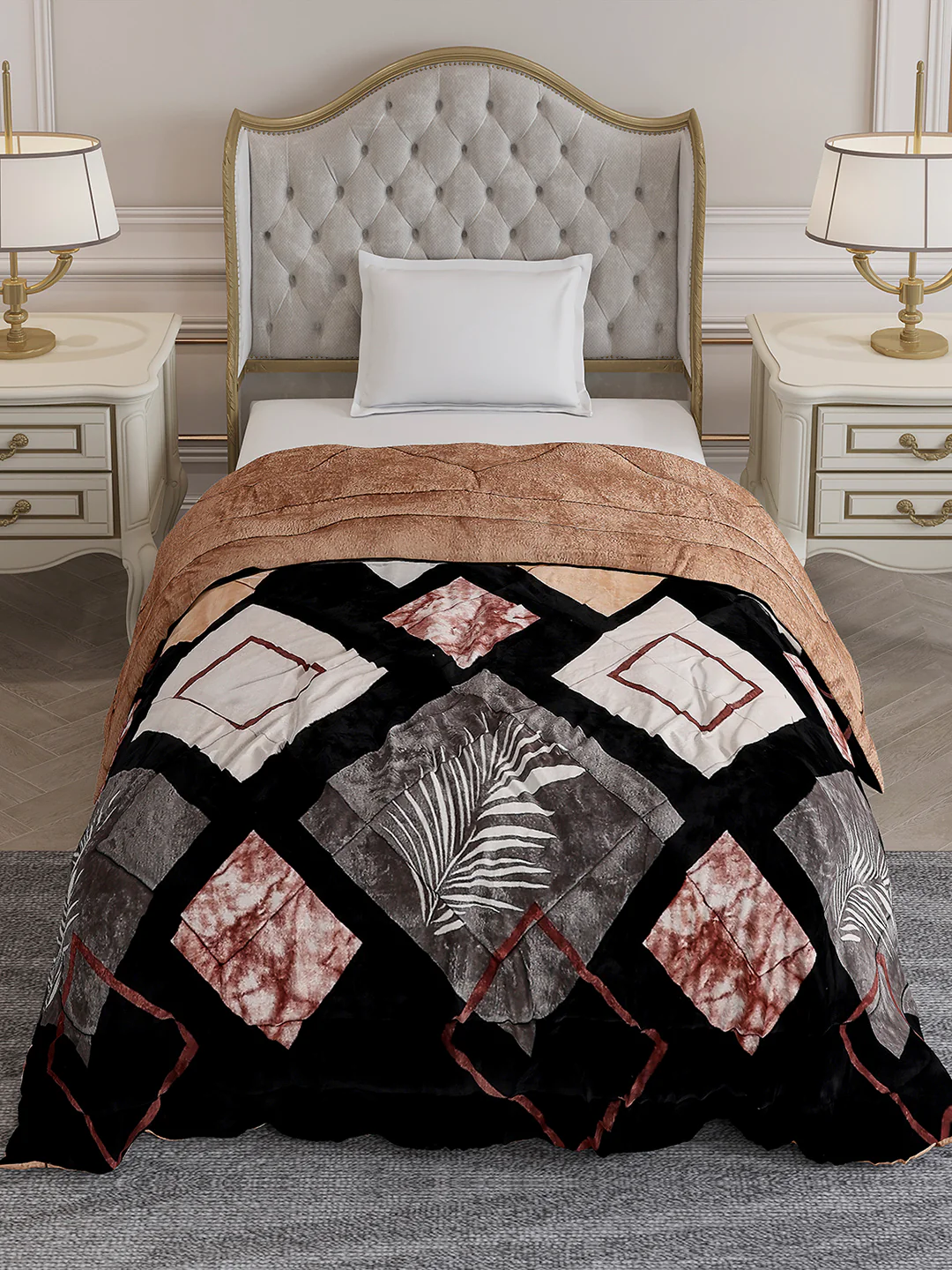 Printed Single Bed 966 GSM Comforter for Winter - (Teresa) - Image 3