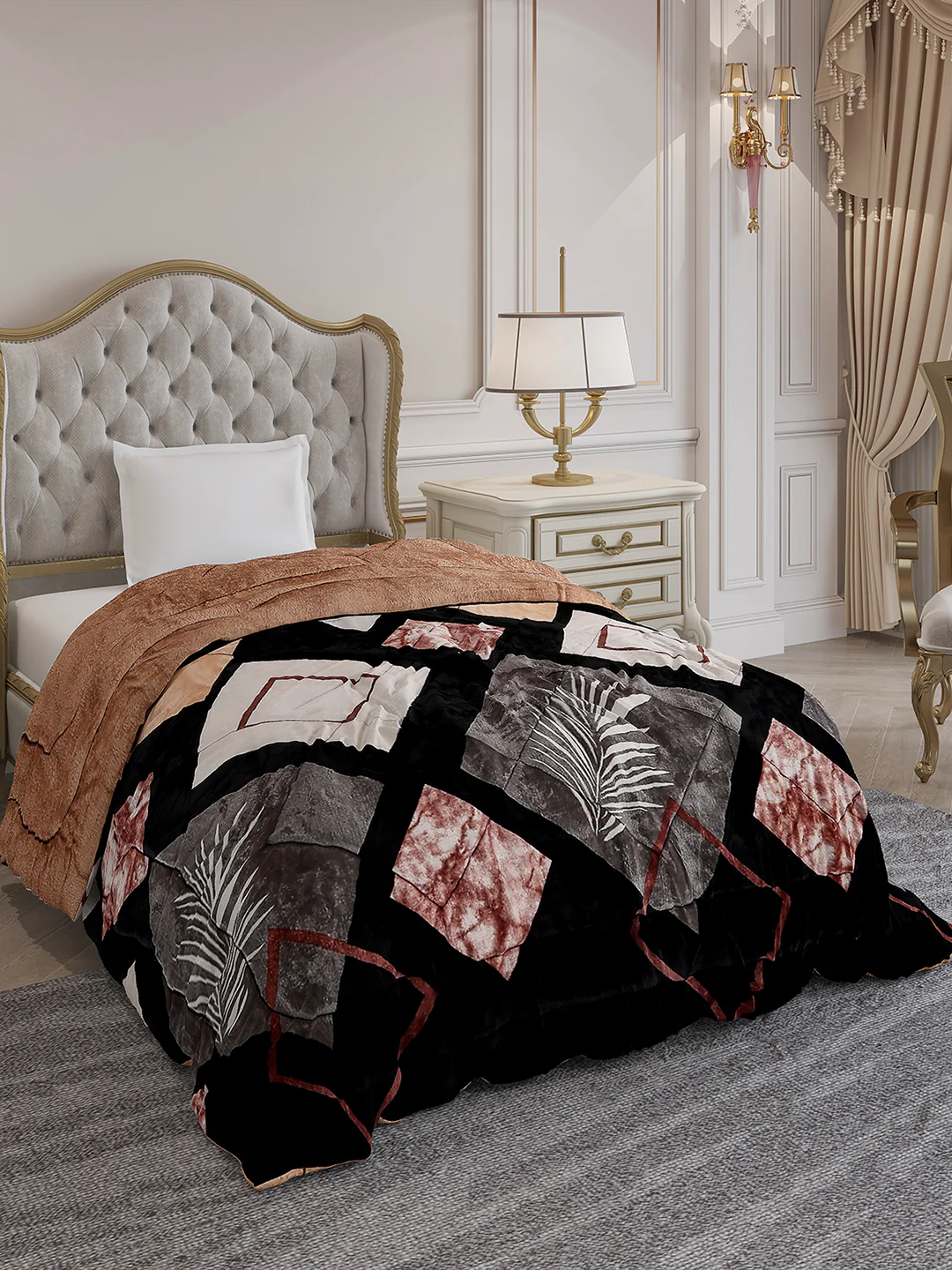 Printed Single Bed 966 GSM Comforter for Winter - (Teresa) - Image 4