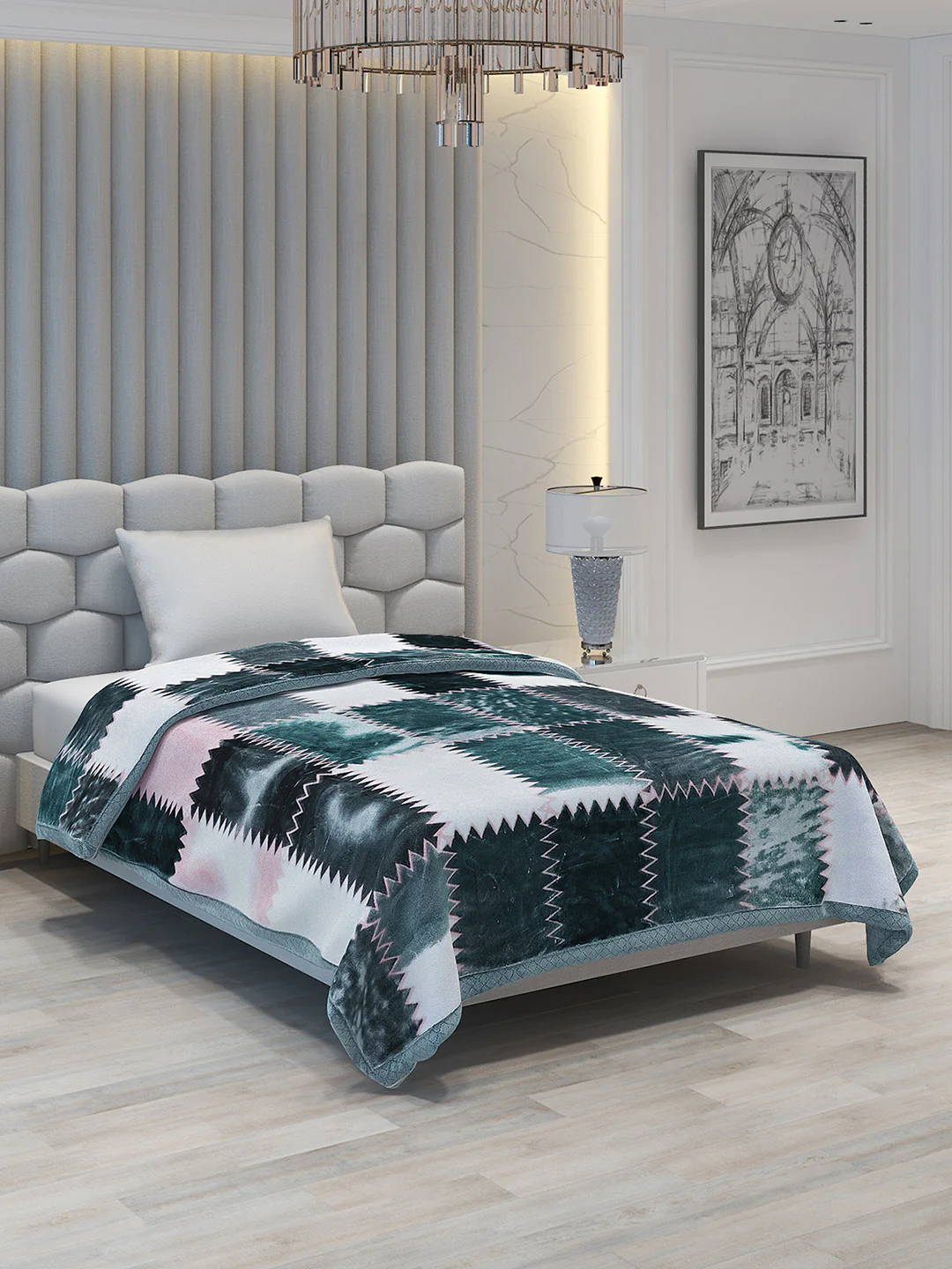 Printed Single Bed 994 GSM Blanket Joseph 2 Ply (Weight 3.5 kg) - Image 4
