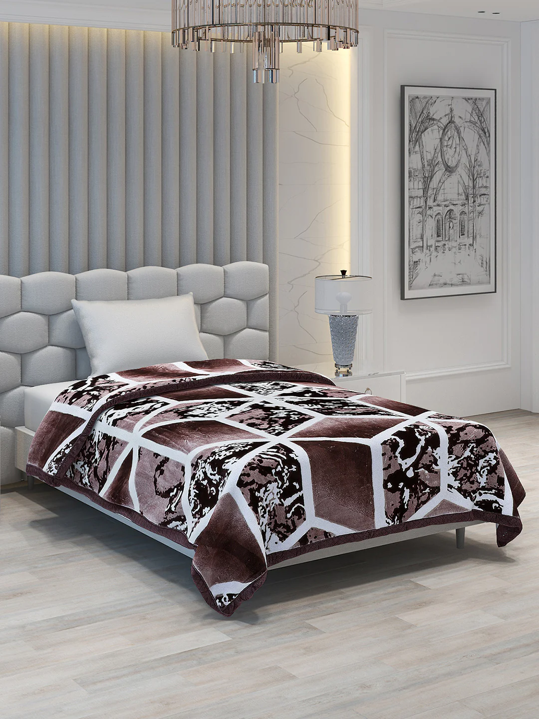 Printed Single Bed 994 GSM Blanket Joseph 2 Ply (Weight 3.5 kg) - Image 4